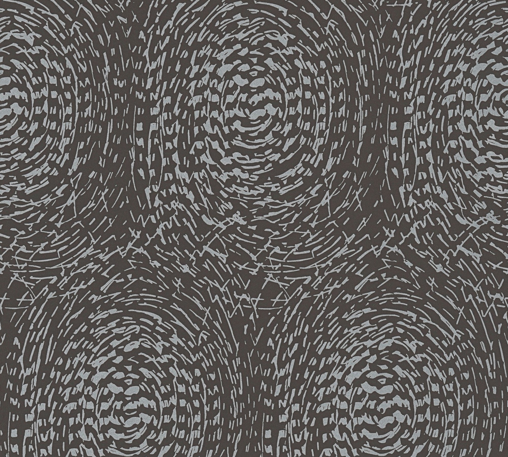 Tapeten silberfarben/schwarz Création Alpha, Paper mit matt, gemustert, Tapete Geometrisch glatt, glänzend, Vliestapete A.S. Architects Punkten