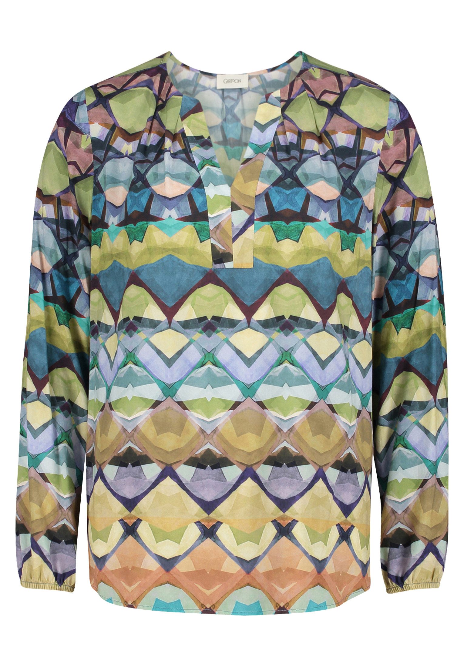 Cartoon Schlupfbluse Damen Casual-Bluse mit Muster günstig online kaufen