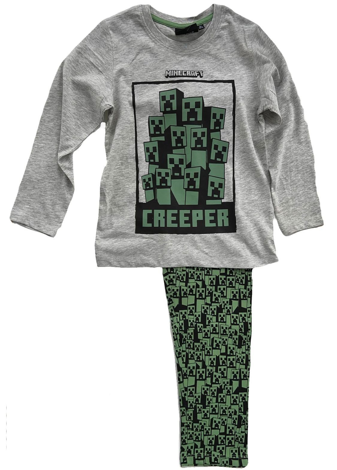 Minecraft Schlafanzug MINECRAFT Kinder Pyjama langer Schlafanzug für Jungen  + Mädchen 6 8 9 10 12 Jahre Größen 116 1285 134 140 152