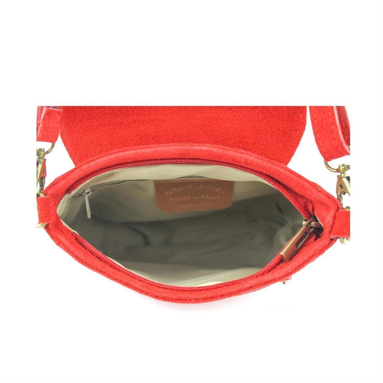 ITALYSHOP24 Schultertasche Made in Italy Damen Leder Tasche CrossOver, als Schultertasche, CrossBody, Umhängetasche tragbar