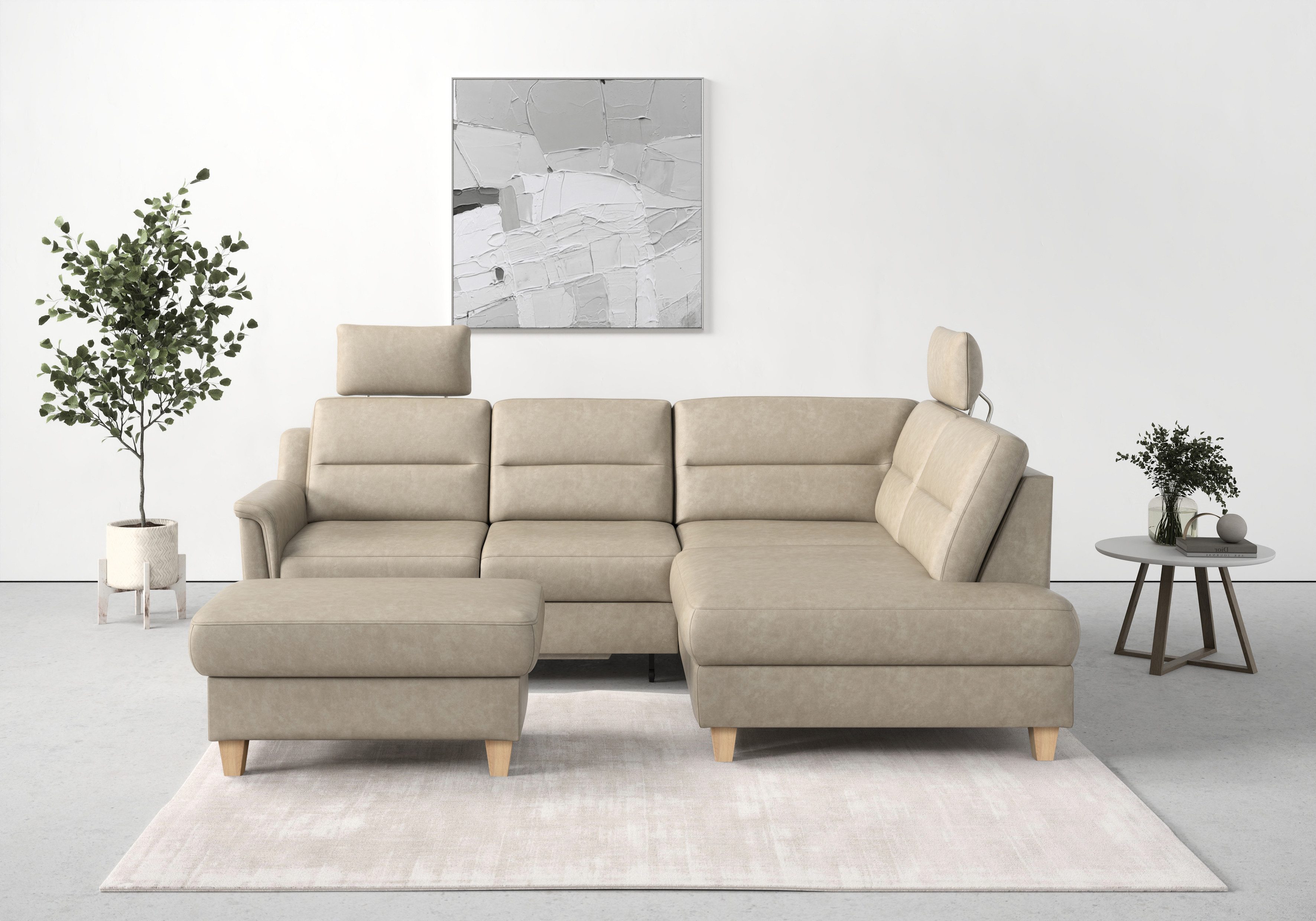sit&more Ecksofa Farö L-Form, inklusive Federkern, wahlweise mit Bettfunktion und Bettkasten