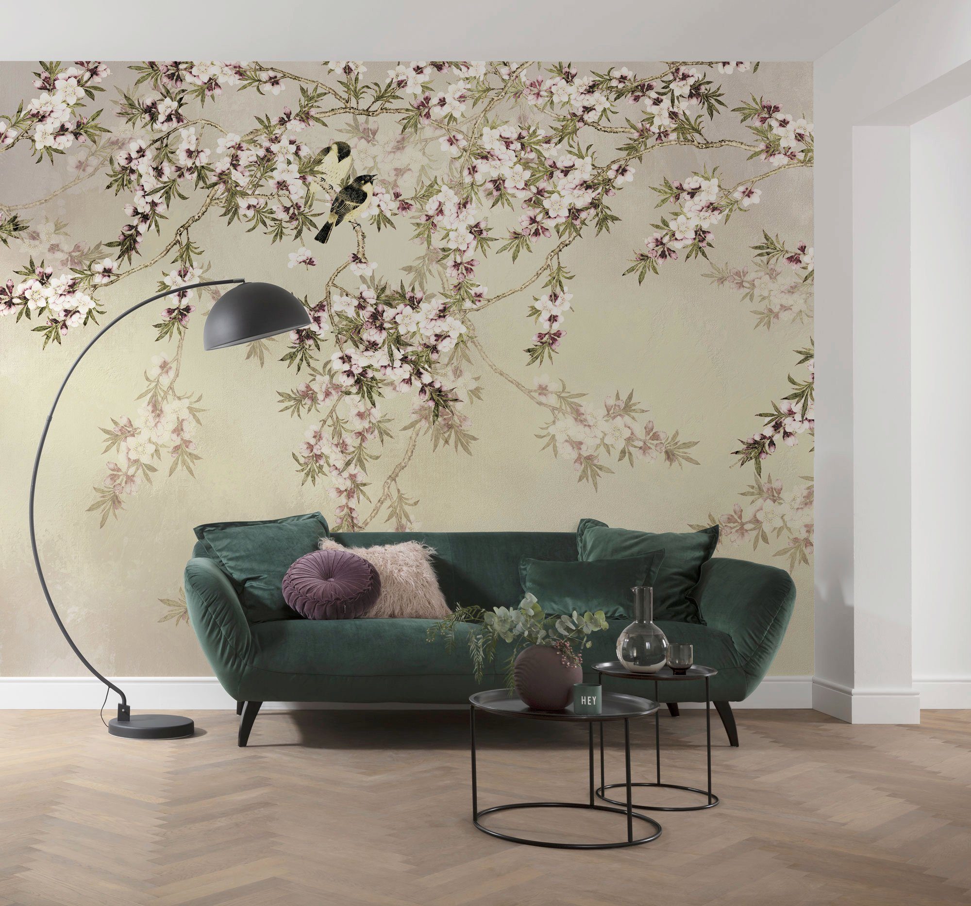 Komar Vliestapete Digitaldruck Vlies - Love Birds - Größe 300 x 250 cm, glatt, bedruckt, (1 St), Wohnzimmer, Schlafzimmer
