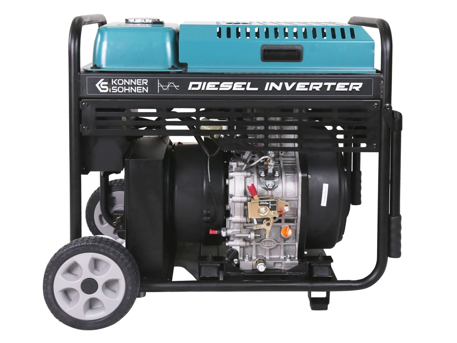 Könner & Söhnen Stromerzeuger KS 9500iDЕ ATSR, 10,00 in kW, (Diesel Inverter Generator, 1-tlg., 10 kW Spitzenleistung, 230V reine Sinuswelle & 18L Tank), ATSR Notstromanschluss, Vorheizung, EURO 5, bis 3000 Std