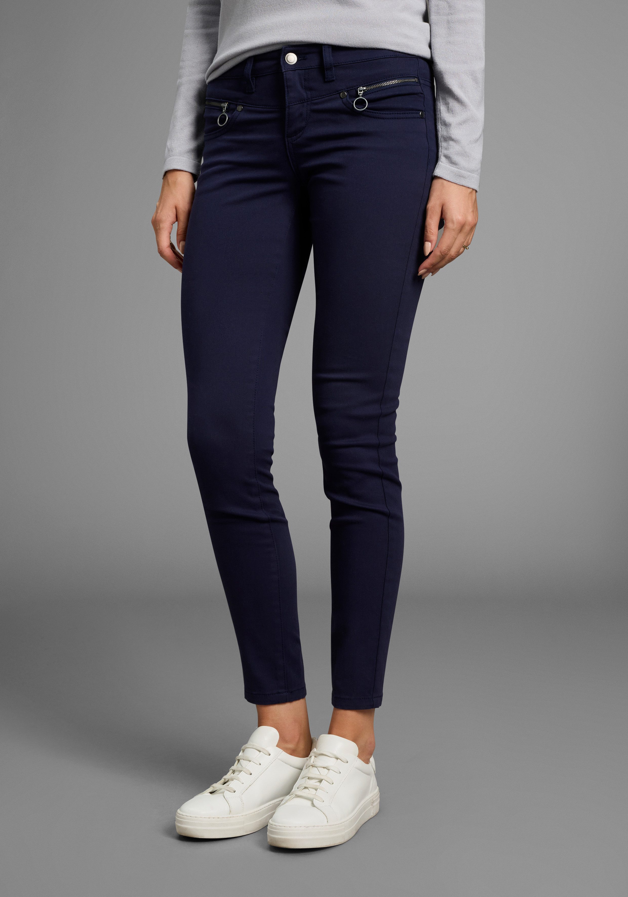 DELMAO 5-Pocket-Hose mit Reißverschluss-Details günstig online kaufen