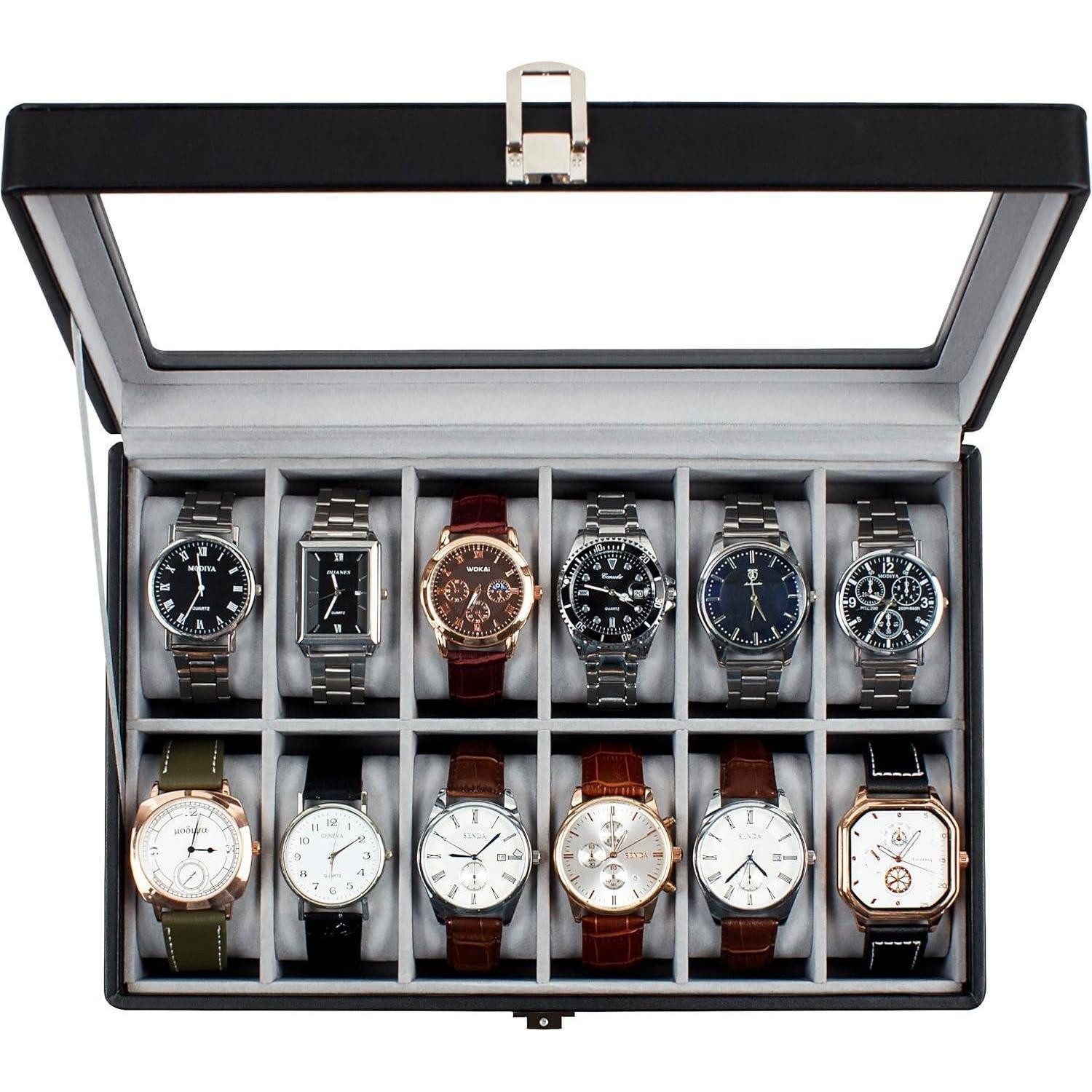 LuxusKollektion Uhrenbox Uhrenbox KS12 schwarz Black-grey