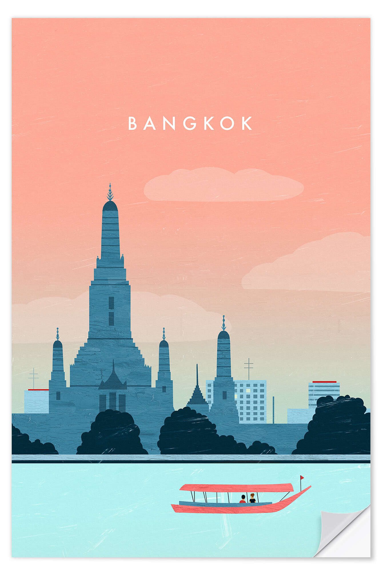 Posterlounge Wandfolie Katinka Reinke, Bangkok Illustration, Badezimmer Minimalistisch Grafikdesign