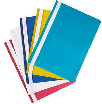 Stylex Schreibwaren Hefter 25 Schnellhefter PP Kunststoff Hefter je 5x blau,gelb,weiß,rot,grün