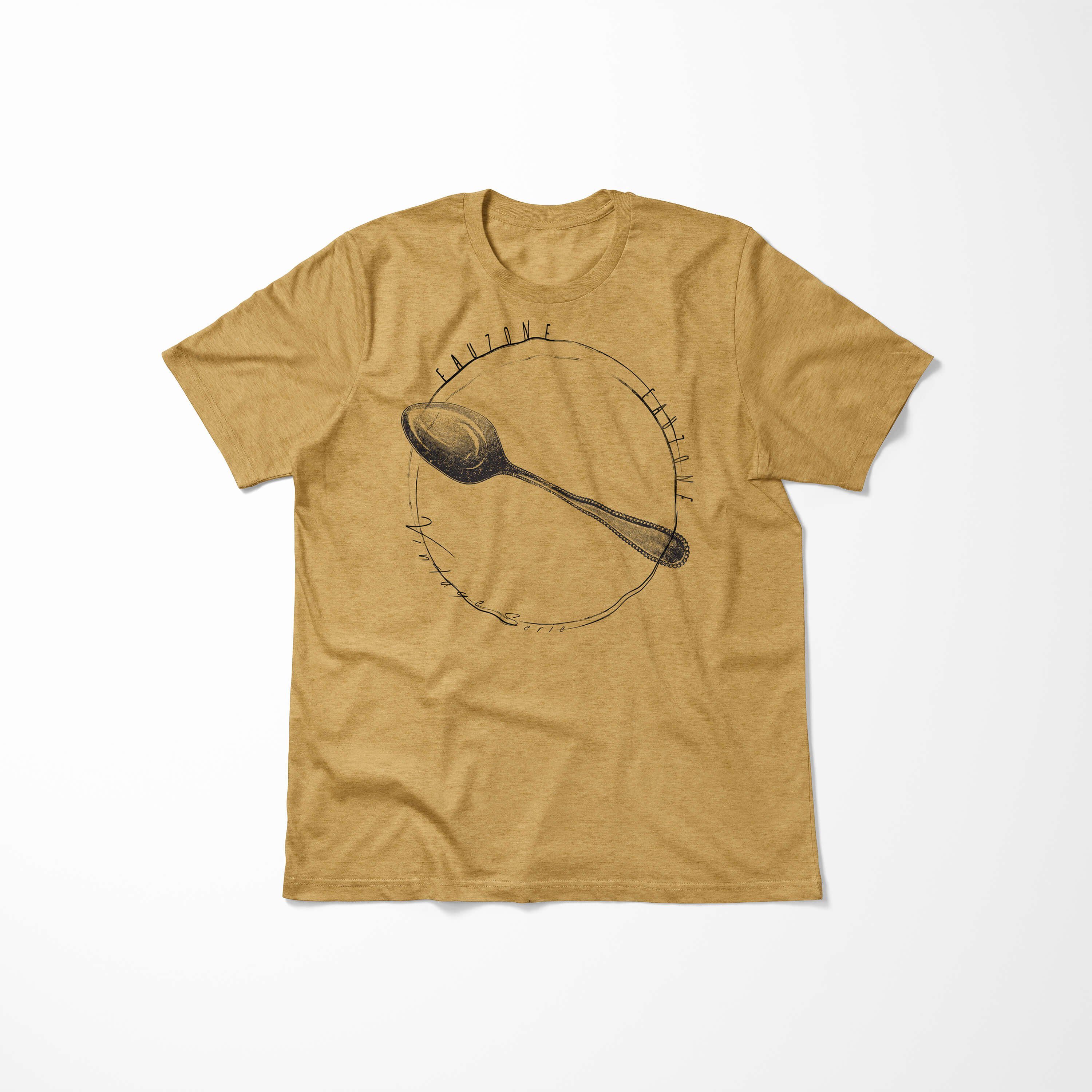 Antique Silberlöffel Vintage Herren Gold T-Shirt Sinus Art T-Shirt