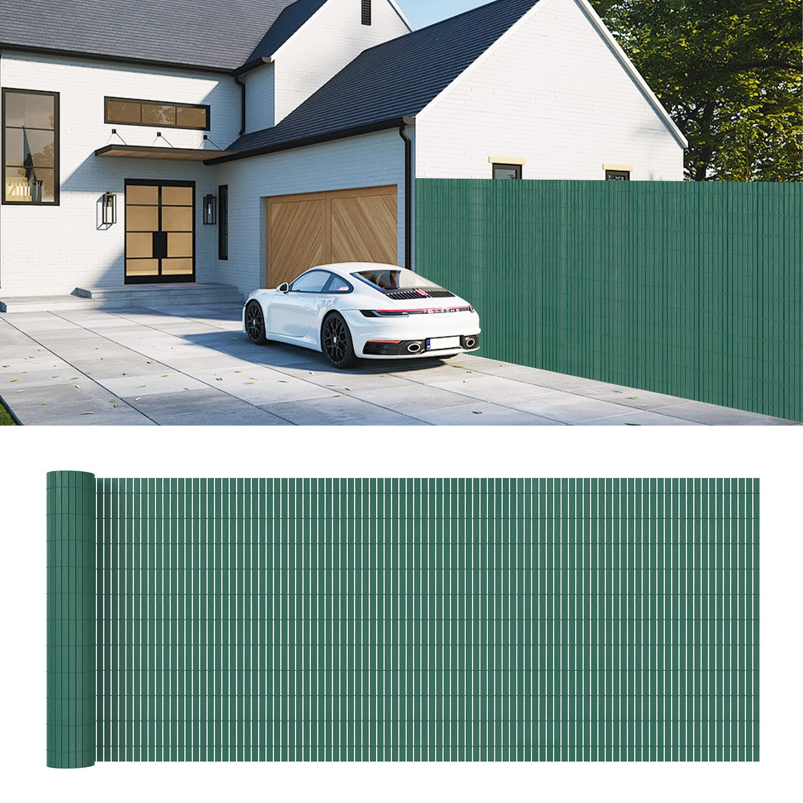 Ferghana Sichtschutzzaunmatten PVC Sichtschutzmatte Blickdicht, (Sichtschutzzaun für Garten Balkon Terrasse, UV-Schutz Witterungsbeständig Kürzbar Sichtschutz), Privatsphäre Schutz für Außenbereich