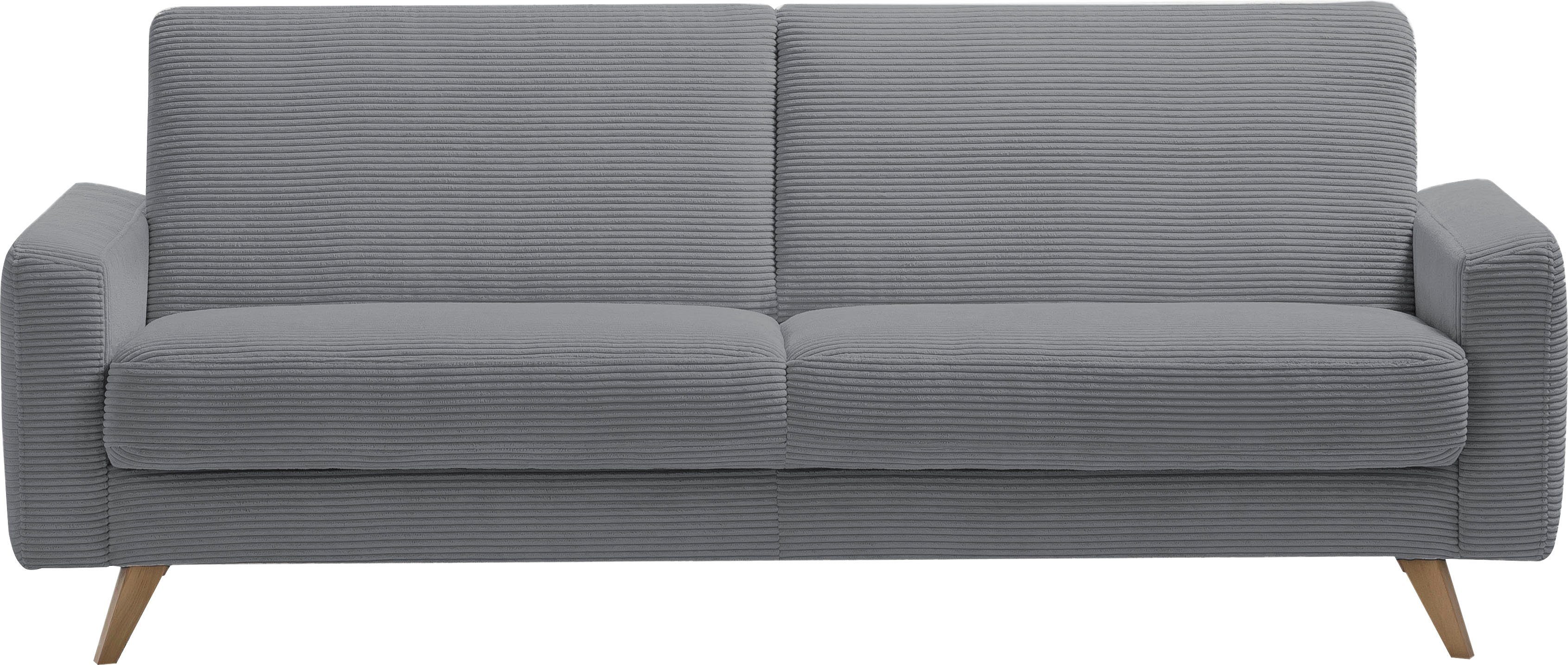 exxpo - sofa fashion 3-Sitzer Samso, Inklusive Bettfunktion und Bettkasten grey | Einzelsofas
