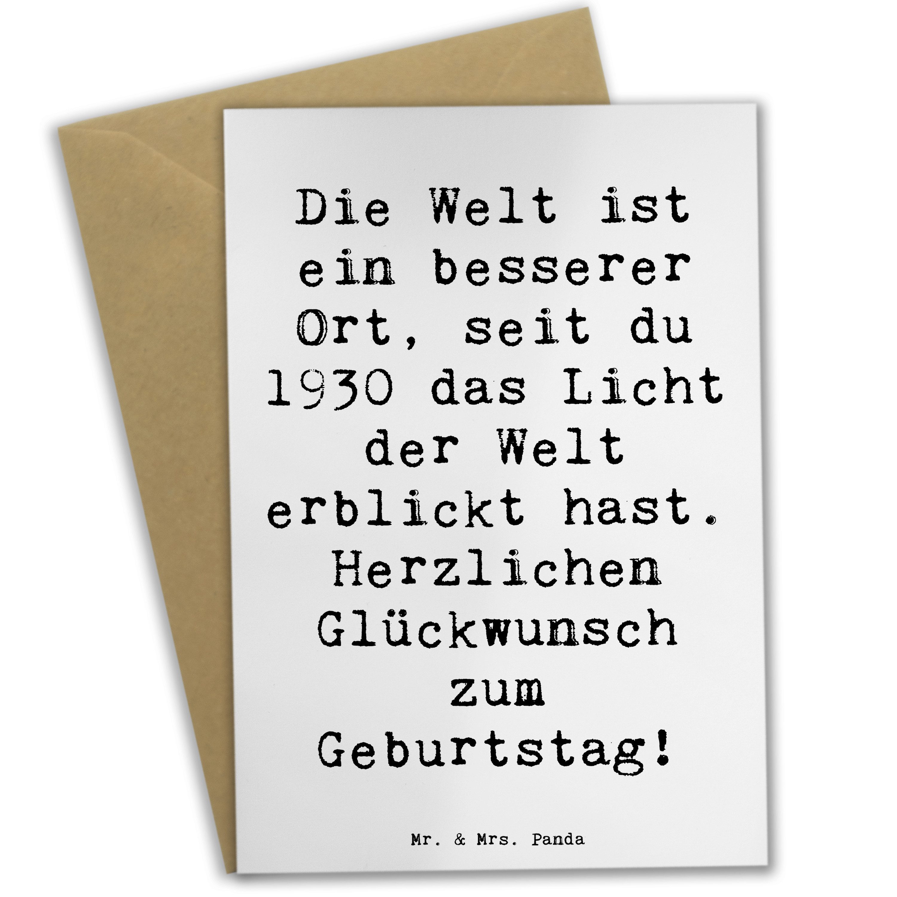 Grußkarte Spruch 1930 Geburtstag - Weiß - Geschenk, weltlicher Einfluss, Happy