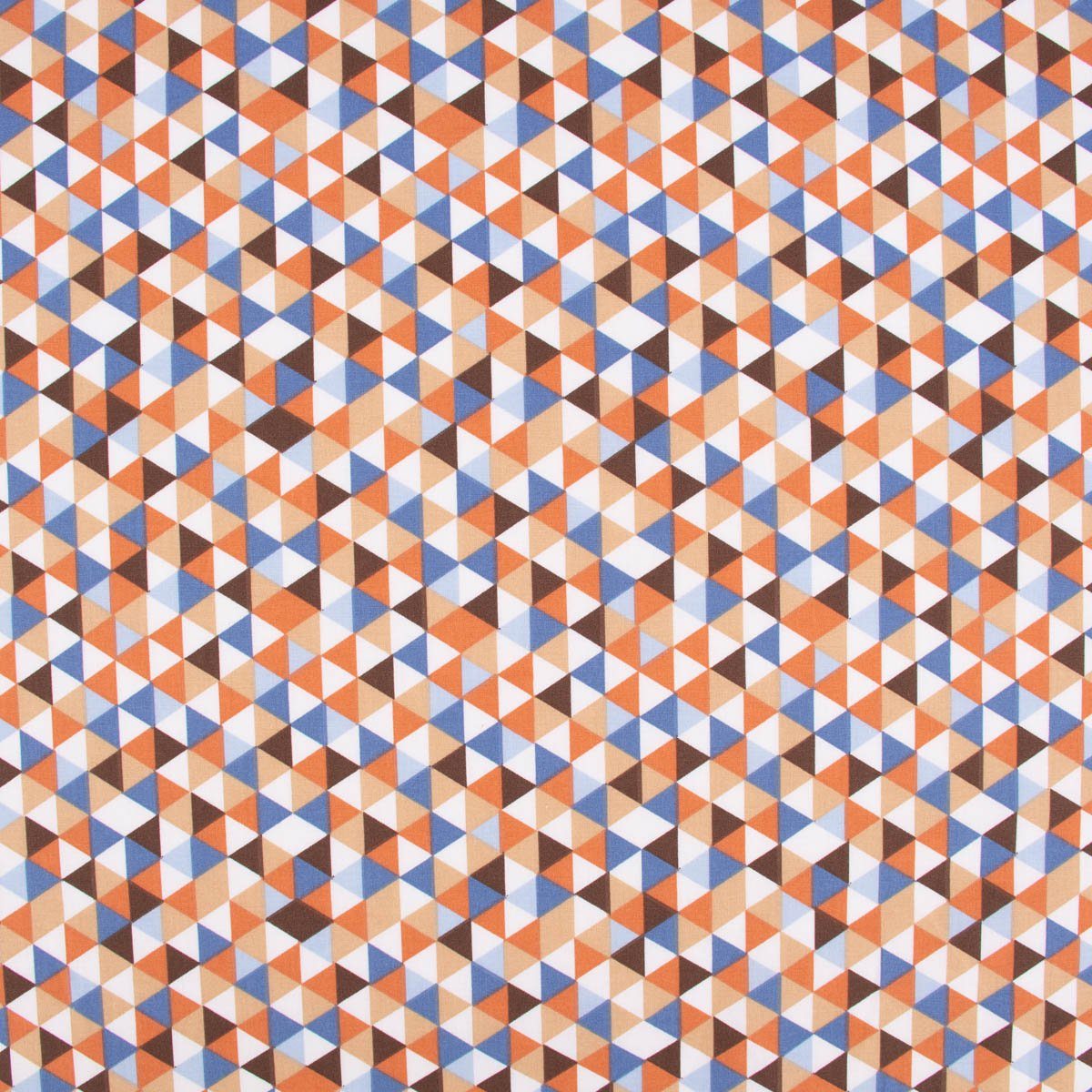 Thumbnail - SCHÖNER LEBEN. Stoff Baumwollstoff Trimia Geometrie Dreiecke weiß blau bunt 1,5m Breite, allergikergeeignet