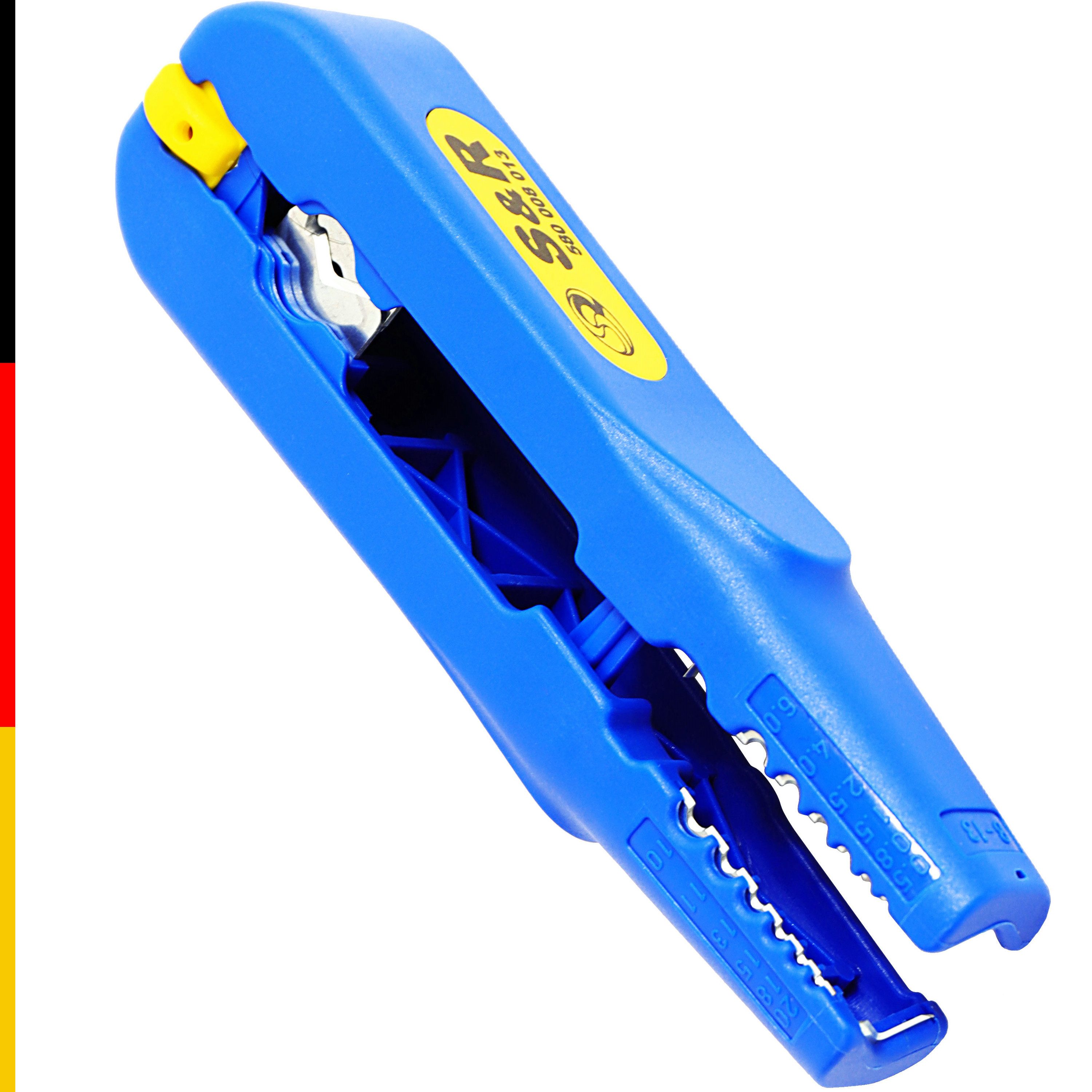 S&R Abmantelungsmesser Abisolierer, für Kabel-Durchmesser 8-13mm und Querschnitt 0,5-6 mm², (1-tlg), Kabelentmanteler, Abisolierwerkzeug für Elektriker MADE IN GERMANY