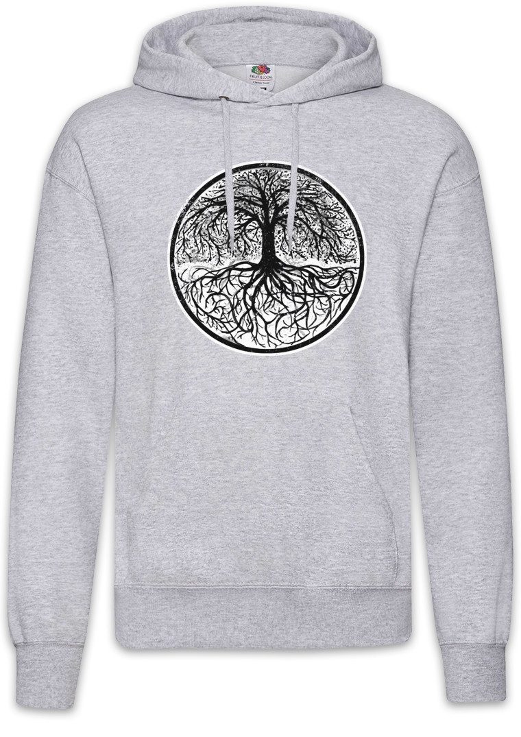 Urban Backwoods Hoodie Yggdrasil Tree Logo II Black & White Herren Hoodie Tree Tyr Celtic (1-tlg) Irminsul Of Thor Life