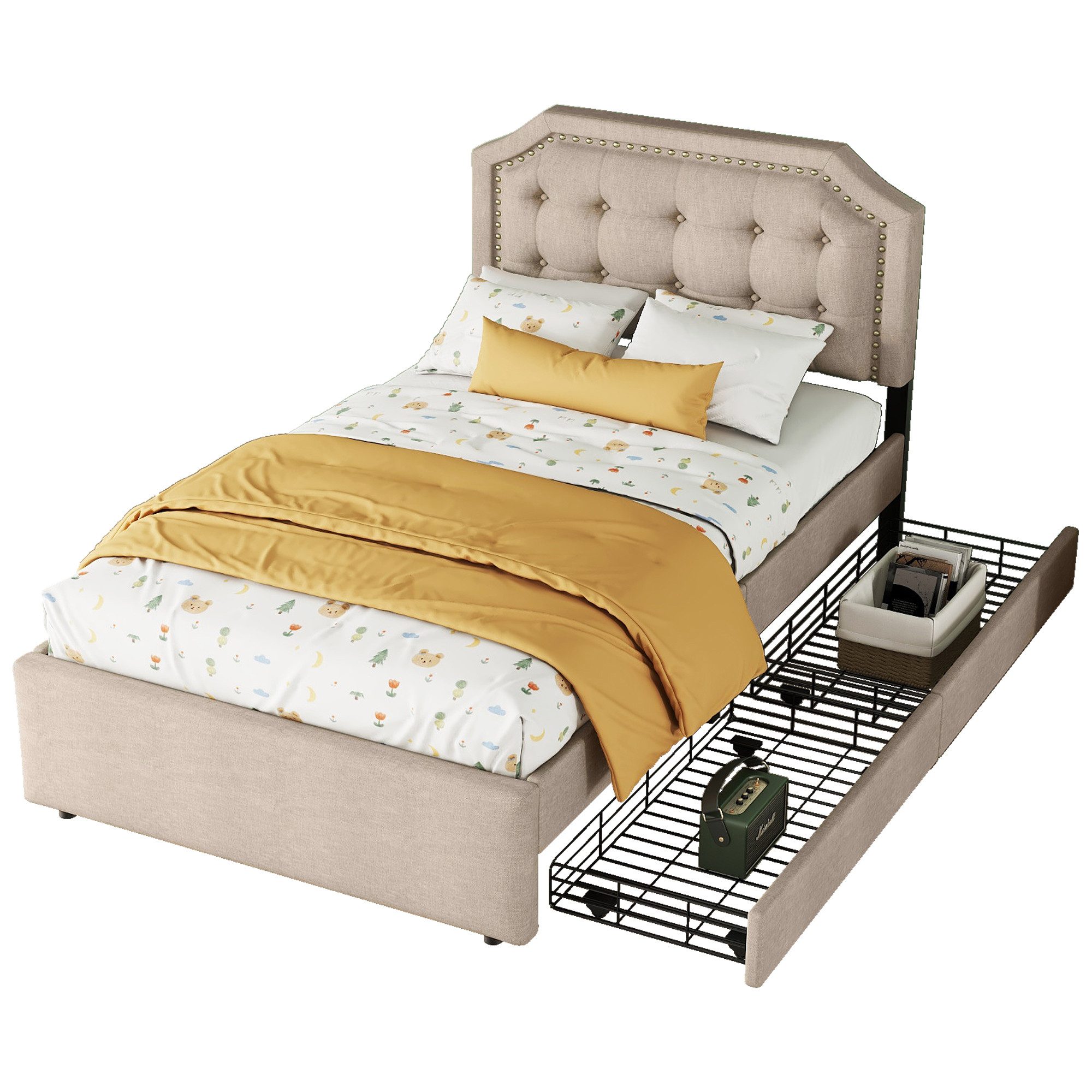 IDEASY Polsterbett 90x200 cm, Flachbett mit günstig online kaufen