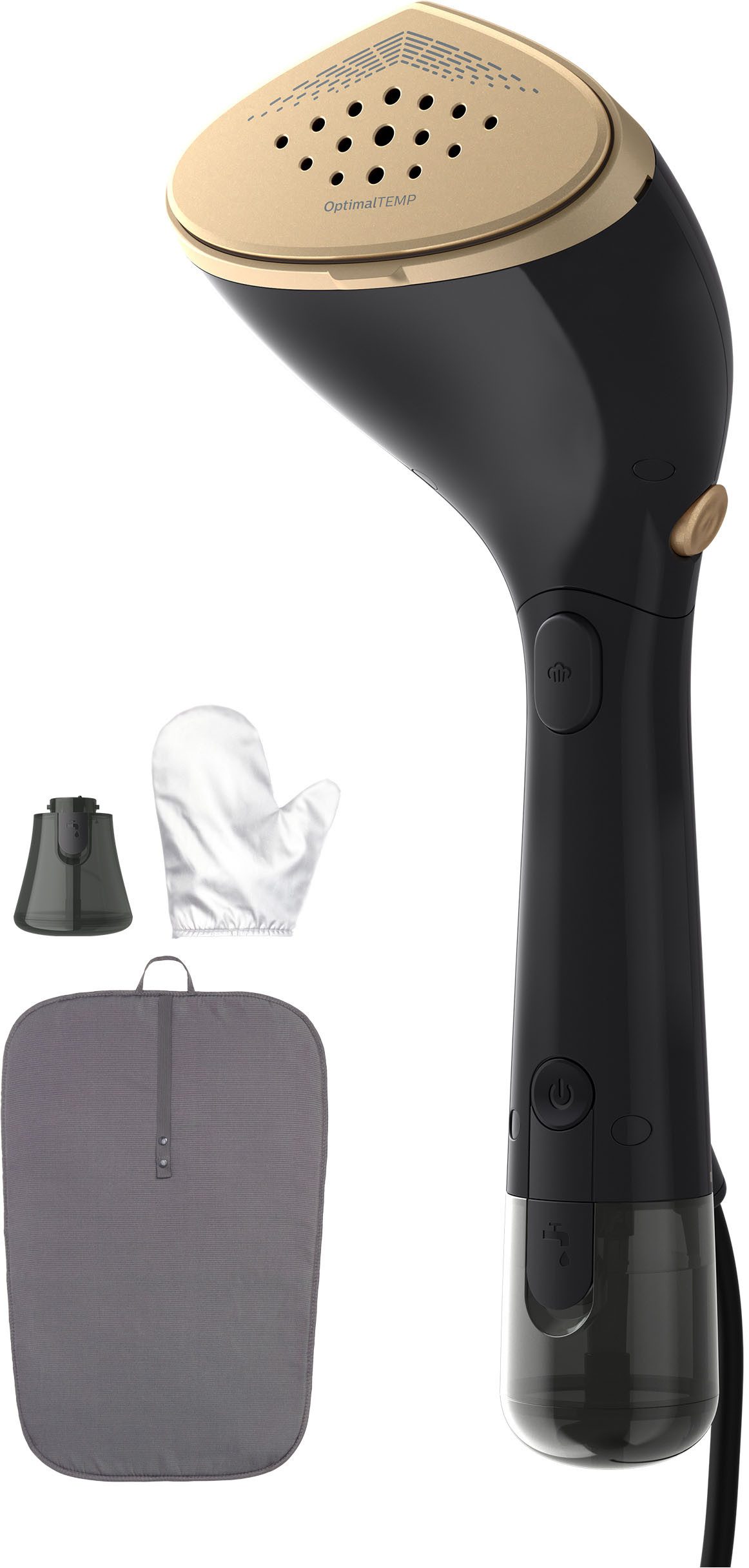 Philips Dampfbürste STH7060/80 "Performer", 100 ml und 200 ml Wassertank, Metallplatte, 1500 W, verstellbarer Kopf, Handschuh und Stylemat inkl.