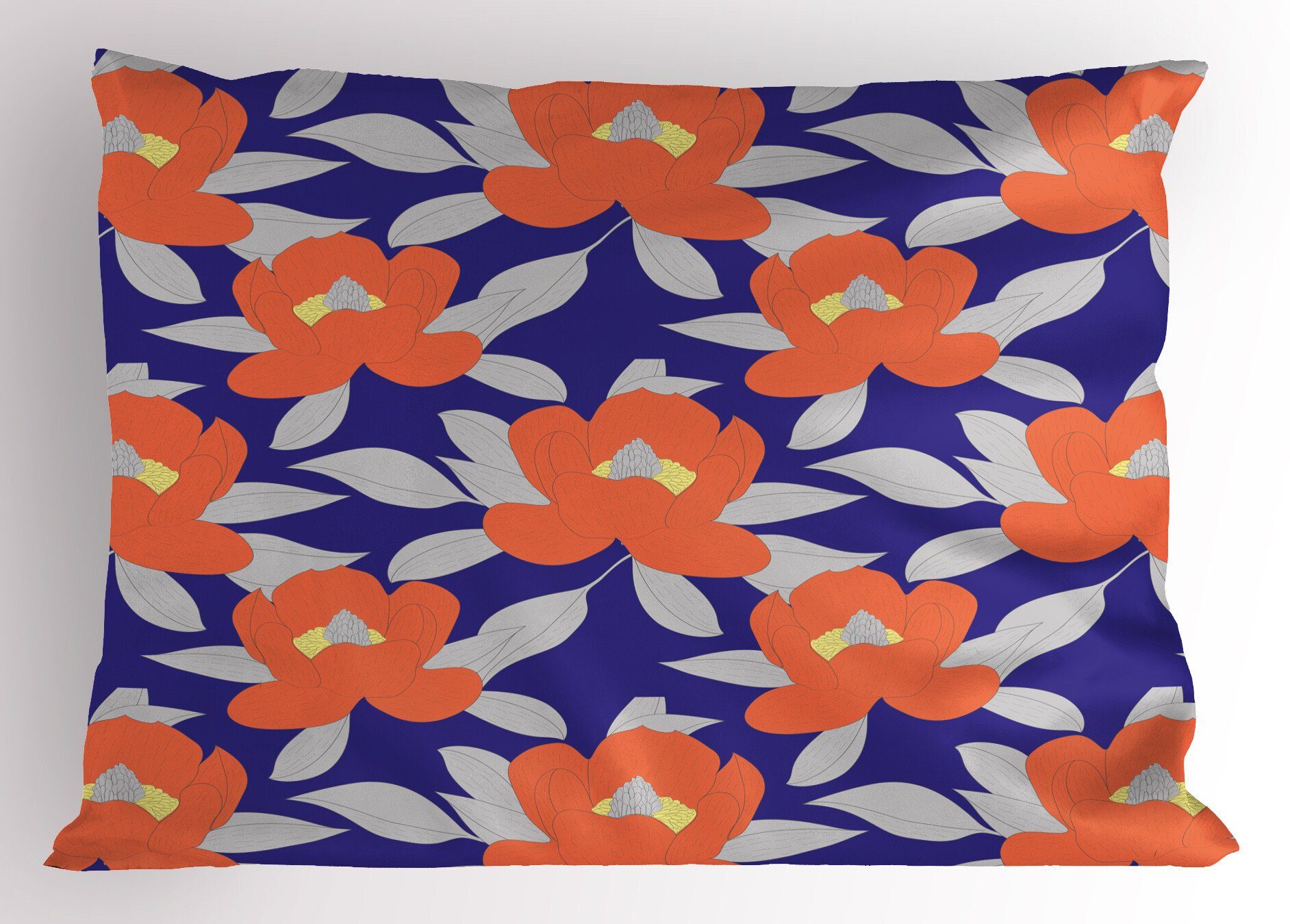 Blume Abakuhaus Muster Dekorativer Magnolia Kopfkissenbezug, Kissenbezüge Stück), Gedruckter Size Standard Detaillierte (1