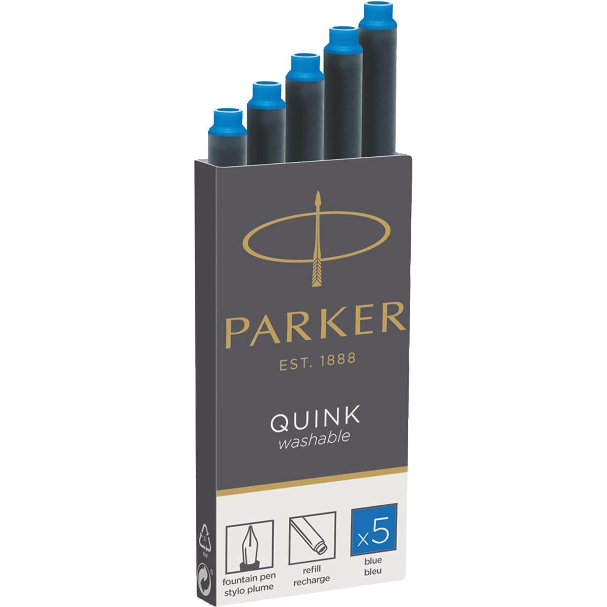 Parker Parker 1950383 1x5 Tintenpatrone Quink königsblau auswaschbar(S) Tintenpatrone