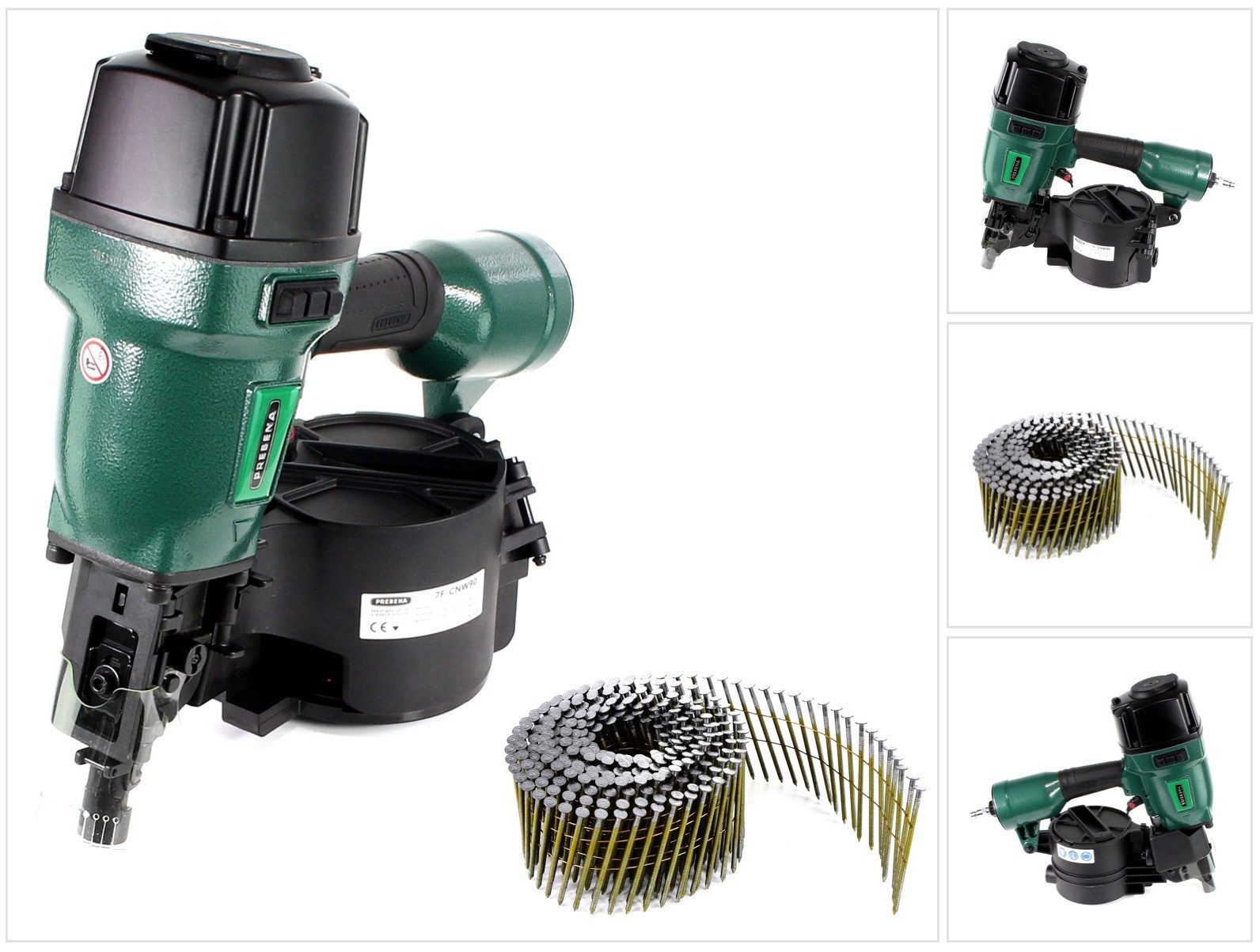Prebena Druckluft-Nagler 7F-CNW90-S01 Druckluftnagler für Coilnägel Type CNW 45-90mm + Prebena