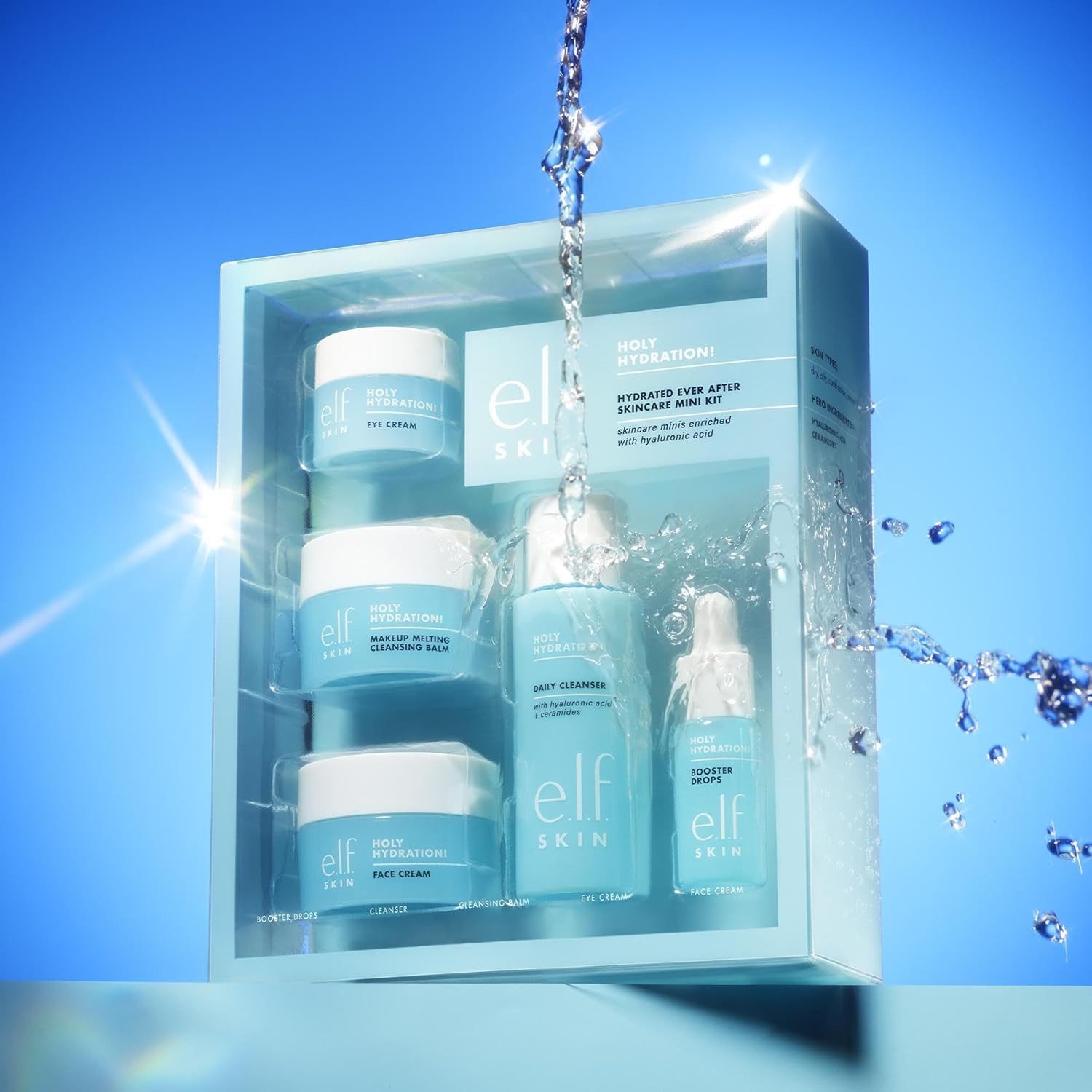 e.l.f Hautpflege-Set SKIN Hydrated Ever After Skincare Mini Kit 5-teiliges Set, 5-tlg., Dein perfektes Feuchtigkeits-Set für unterwegs