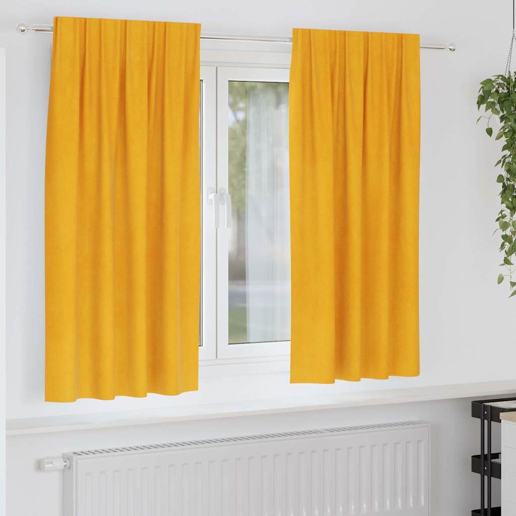 vidaXL Vorhang Vorhänge 2 stk. Senfgelb 140 x 175 cm Samt (2 St), Samt, Gardine