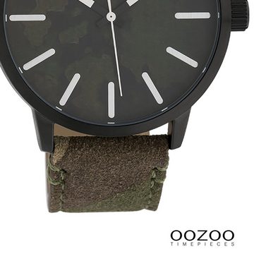 OOZOO Quarzuhr Oozoo Unisex Armbanduhr Timepieces Analog, (Analoguhr), Damen, Herrenuhr rund, groß (ca. 45mm) Textilarmband, Fashion-Style
