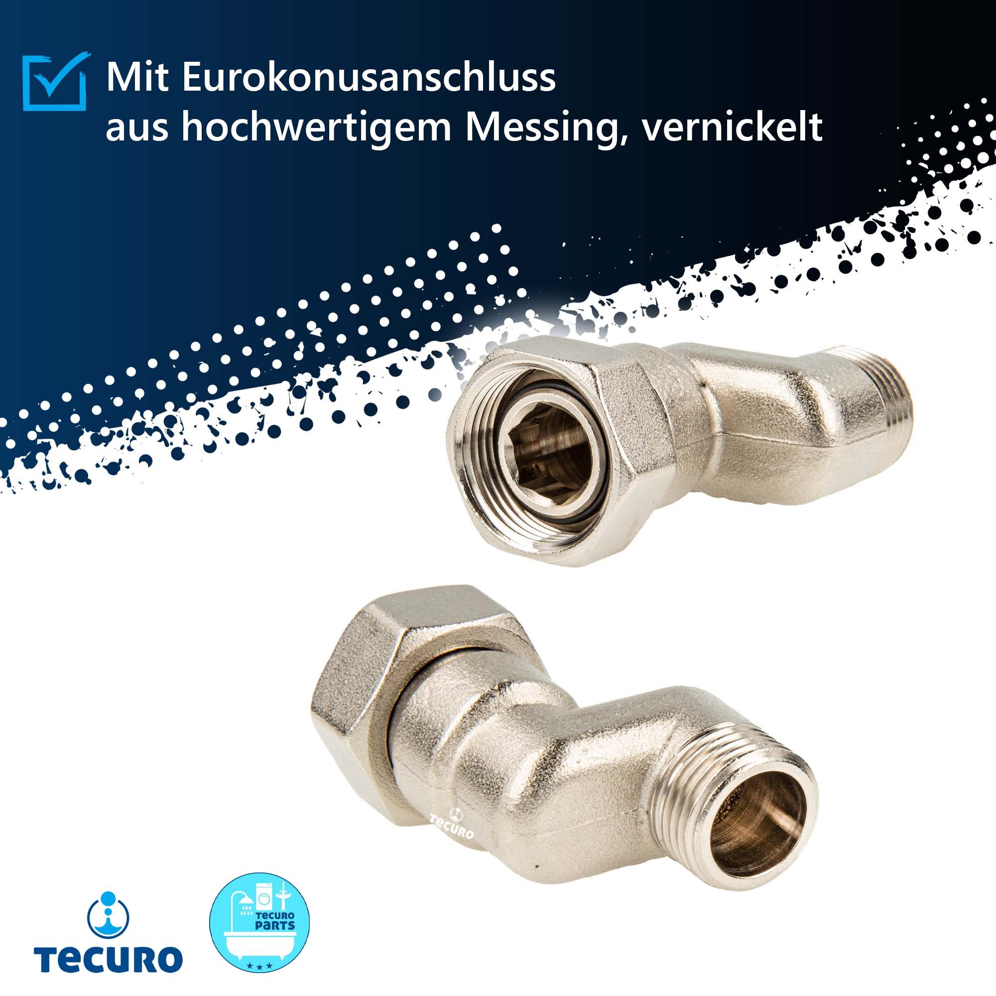 tecuro Heizkörper Heizkörper S-Anschluss - 10 mm Höhenausgleich mit Eurokonus x AG – Bild 4 von 5