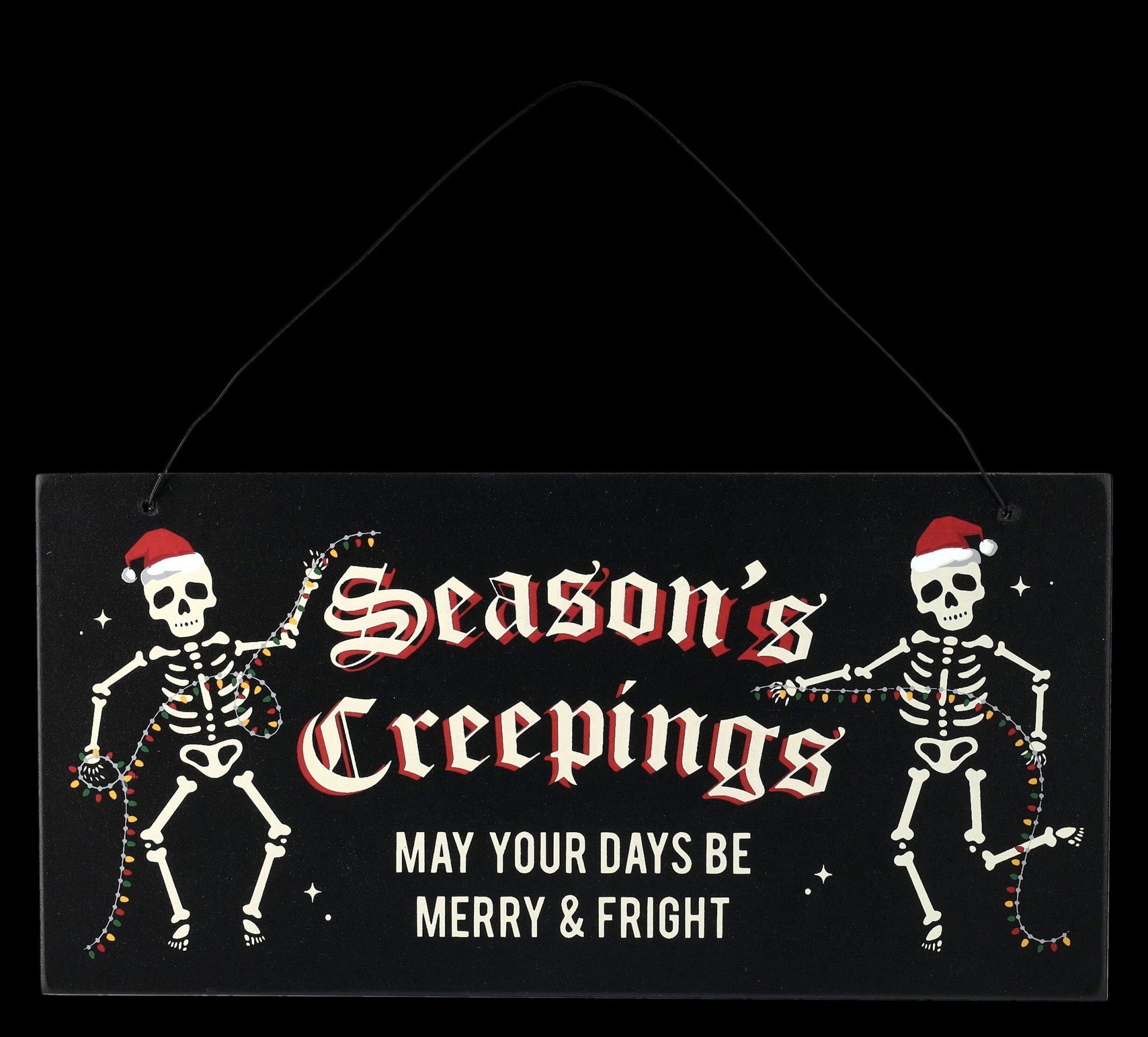 Figuren Shop GmbH Wanddekoobjekt Schild Weihnachtliche Skelette - Season Creeping - Fantasy Dekoschild Weihnachten