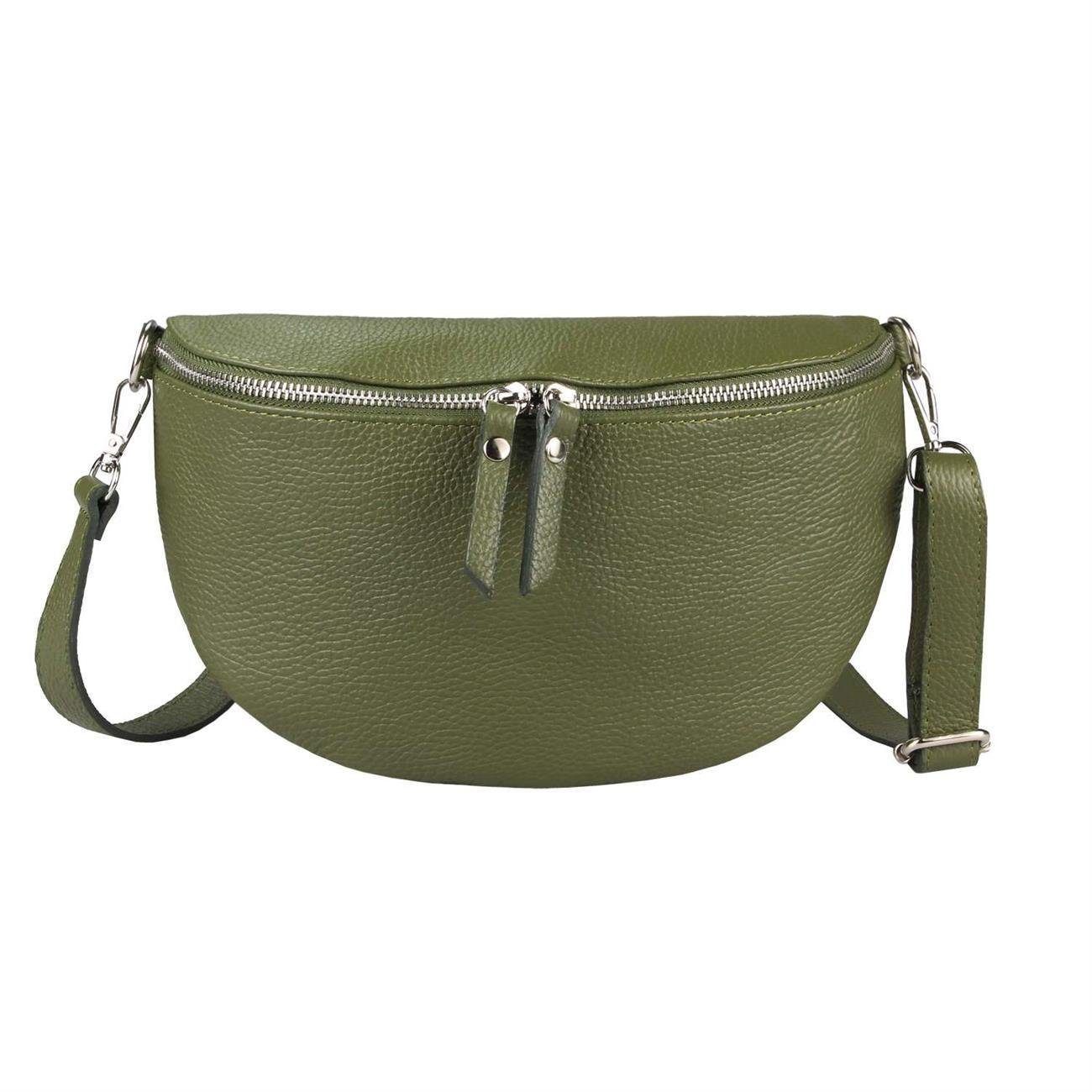 ITALYSHOP24 Bauchtasche Damen Leder Gürteltasche Hüfttasche Cross
