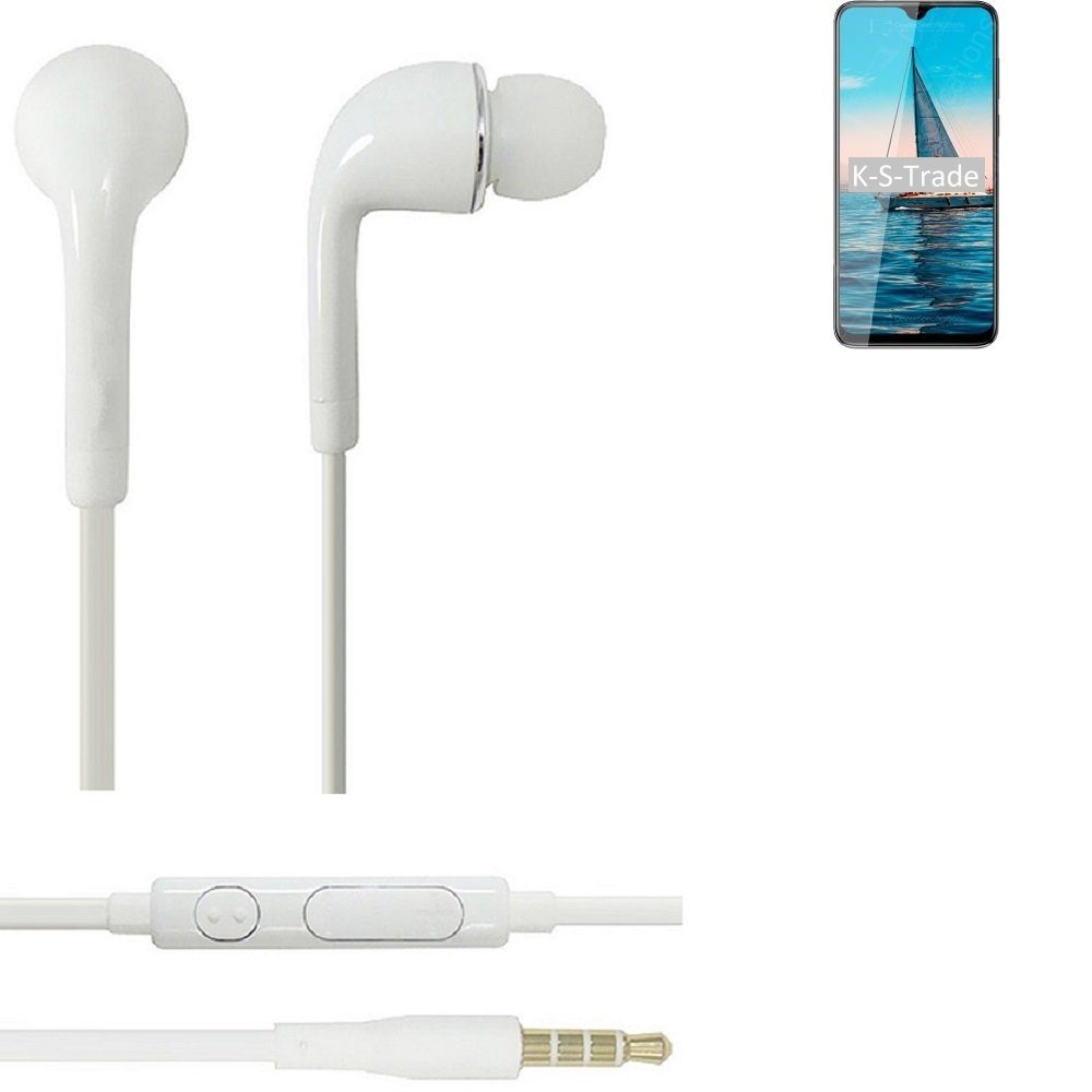K-S-Trade für Cubot R15 Pro In-Ear-Kopfhörer (Kopfhörer Headset mit Mikrofon u Lautstärkeregler weiß 3,5mm)