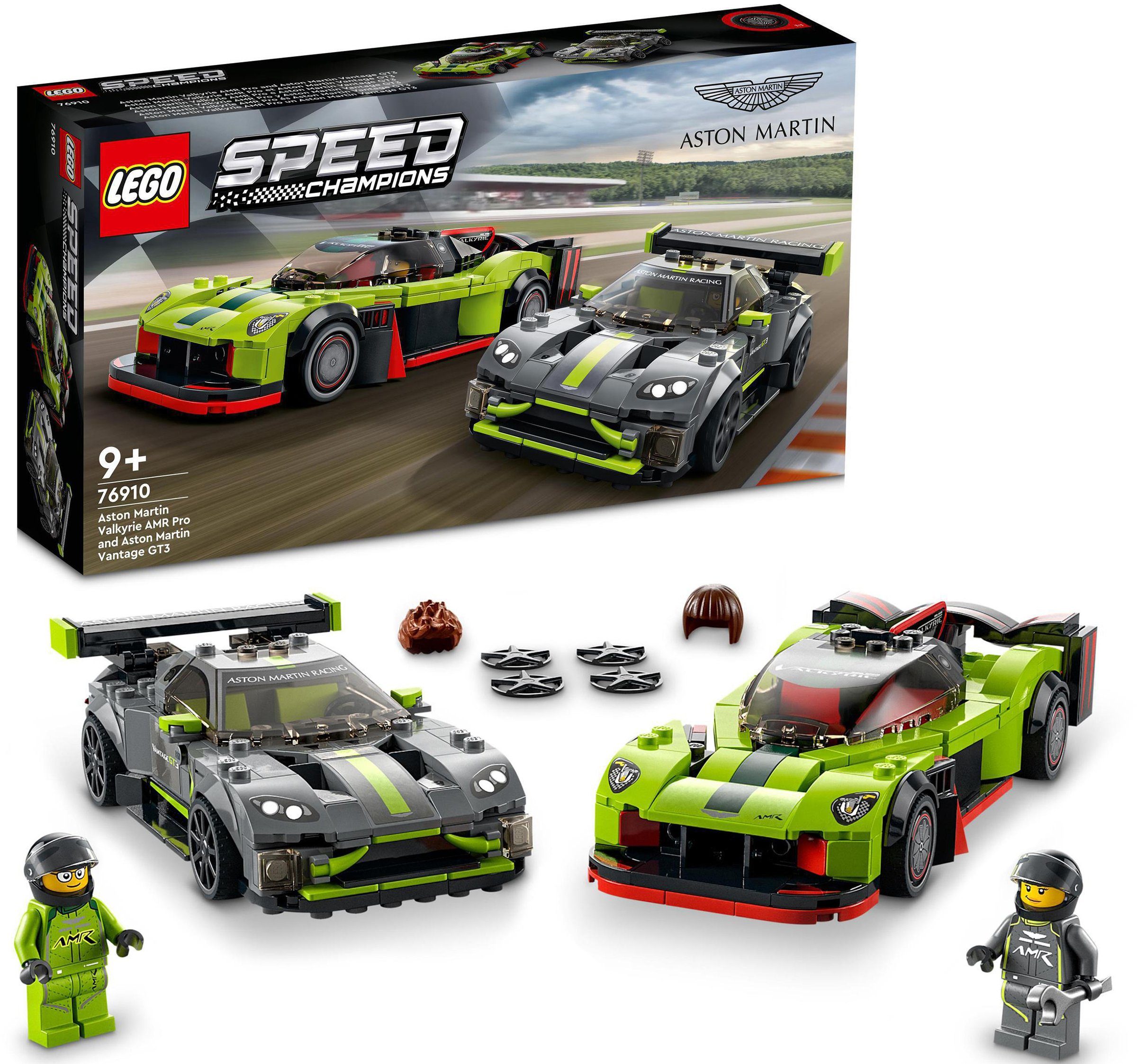 LEGO® Konstruktionsspielsteine Aston Martin Valkyrie AMR Pro & Aston Martin Vantage GT3 (76910), (592 St), LEGO® Speed Champions