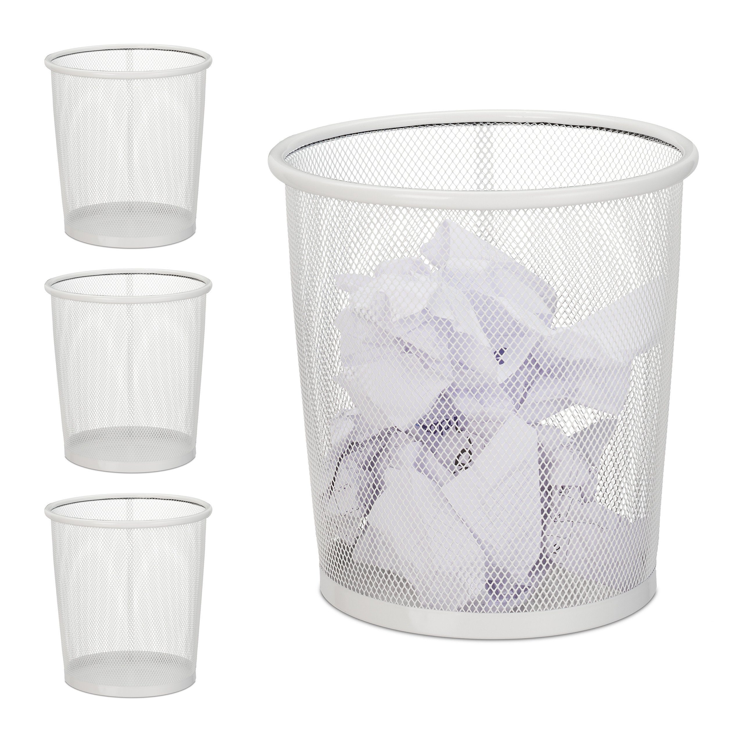 Relaxdays Papierkorb 4 X Papierkorb Drahtgeflecht Online Kaufen Otto