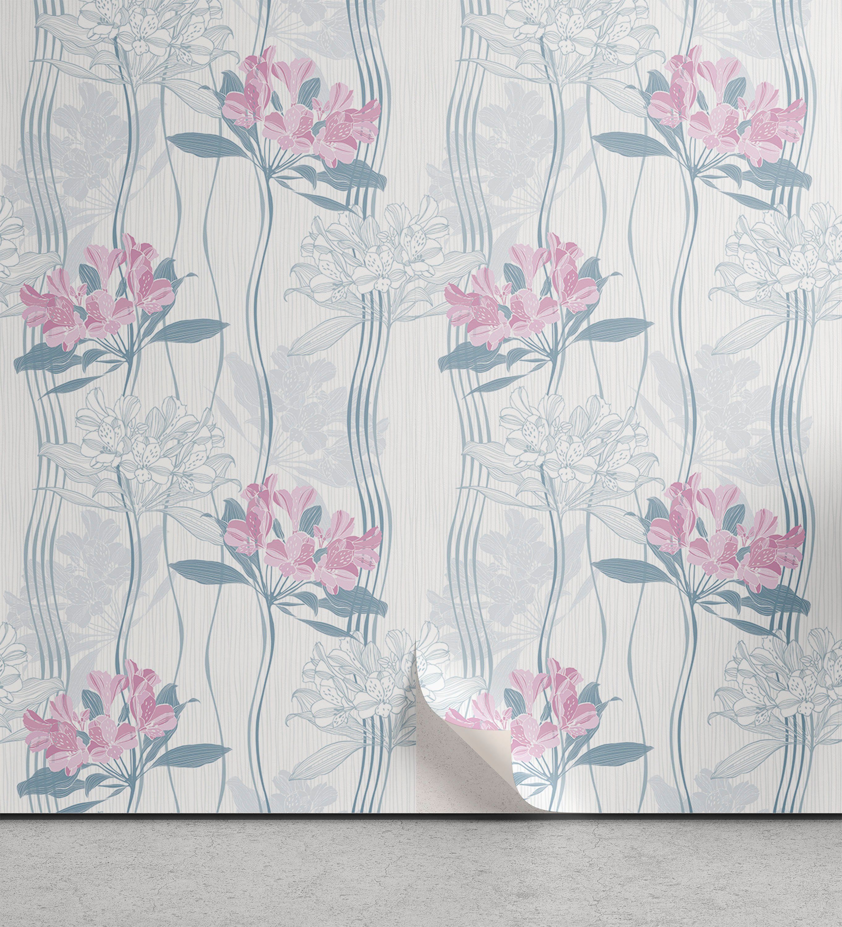 Wohnzimmer Vinyltapete Abakuhaus Blumen Küchenakzent, Pinky selbstklebendes Alstroemeriablumen
