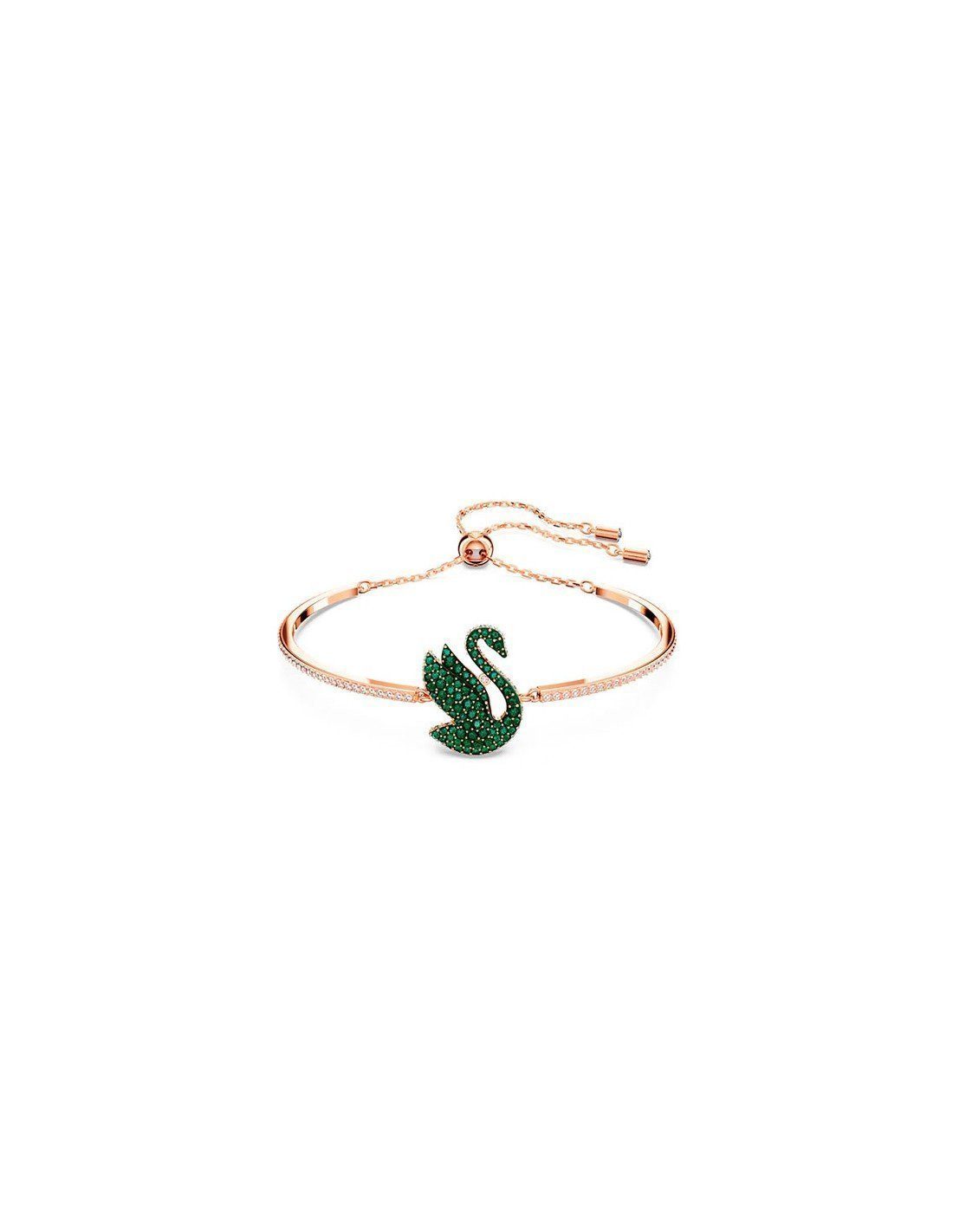 Swarovski Armband Swan bangle, Swan, Green, Rose gold-tone plated günstig online kaufen