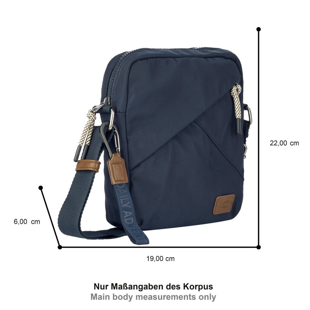 camel active Umhängetasche Aurum (Set, 2-tlg., abnehmbare Anhänger), aus recyceltem Polyester in Nylonstruktur, leicht & mit feinen Details