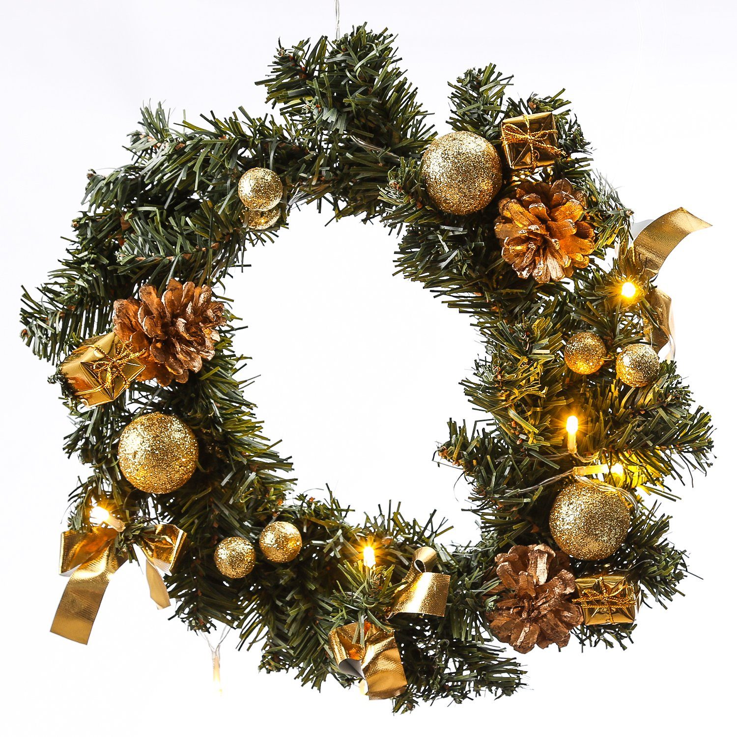 MARELIDA Dekokranz LED Tannenkranz Türkranz Weihnachtskranz D: 30cm 10 LED günstig online kaufen