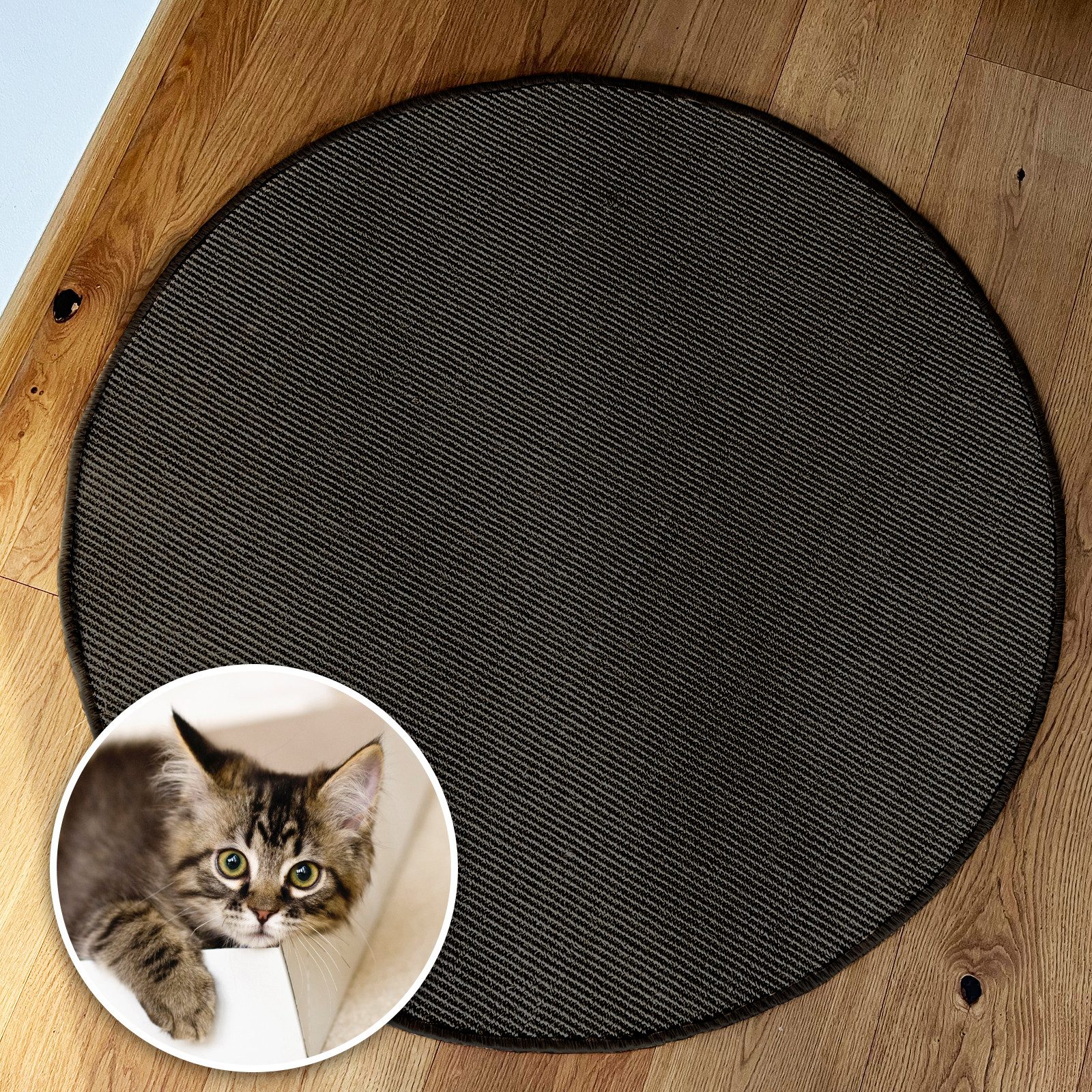 Karat Kratzmatte für Katzen, Sisal Kratzteppich, Rund, In vielen Farben & Größen