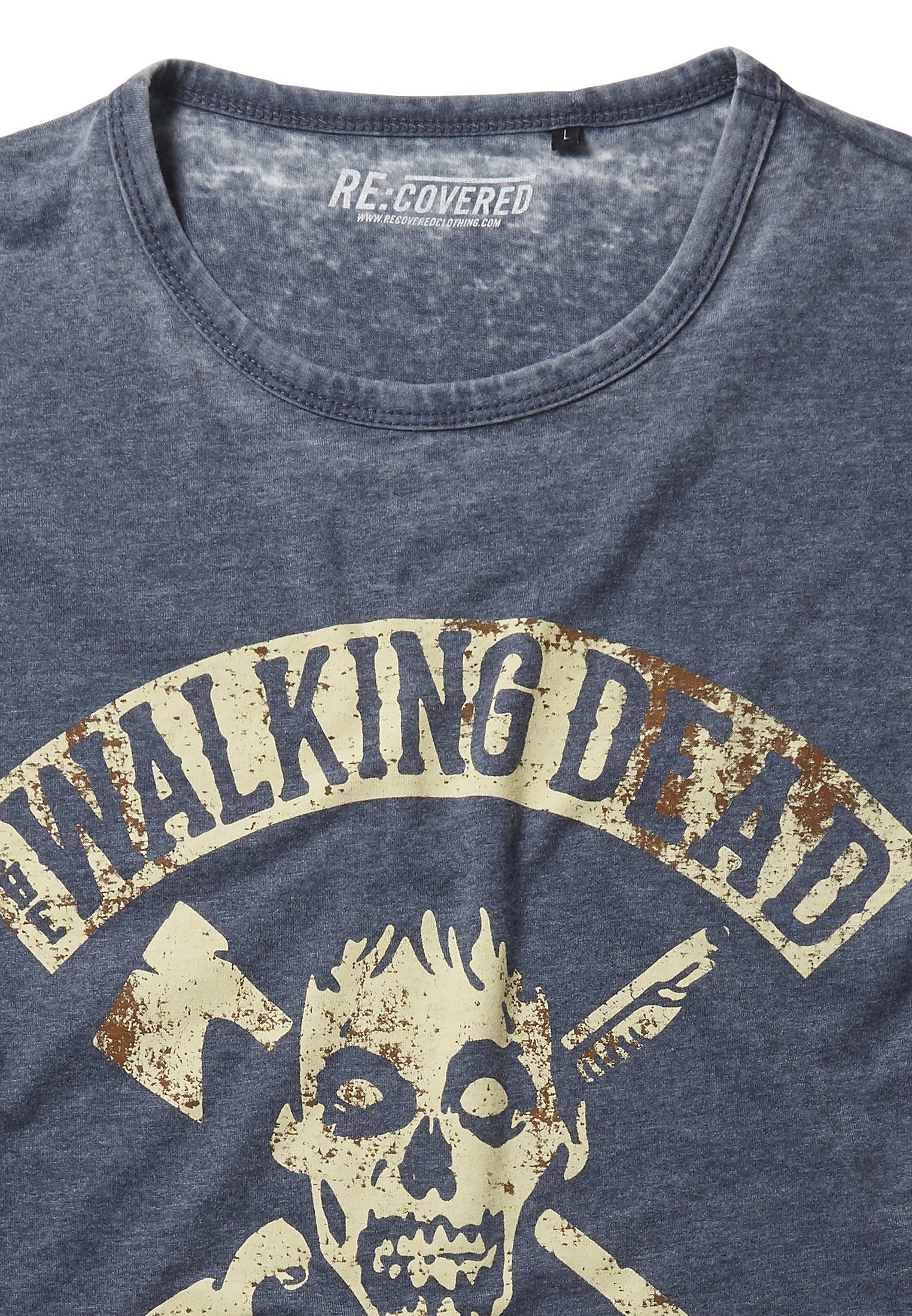 Blue Bio-Baumwolle GOTS zertifizierte Recovered T-Shirt Dead Walking The Surviour