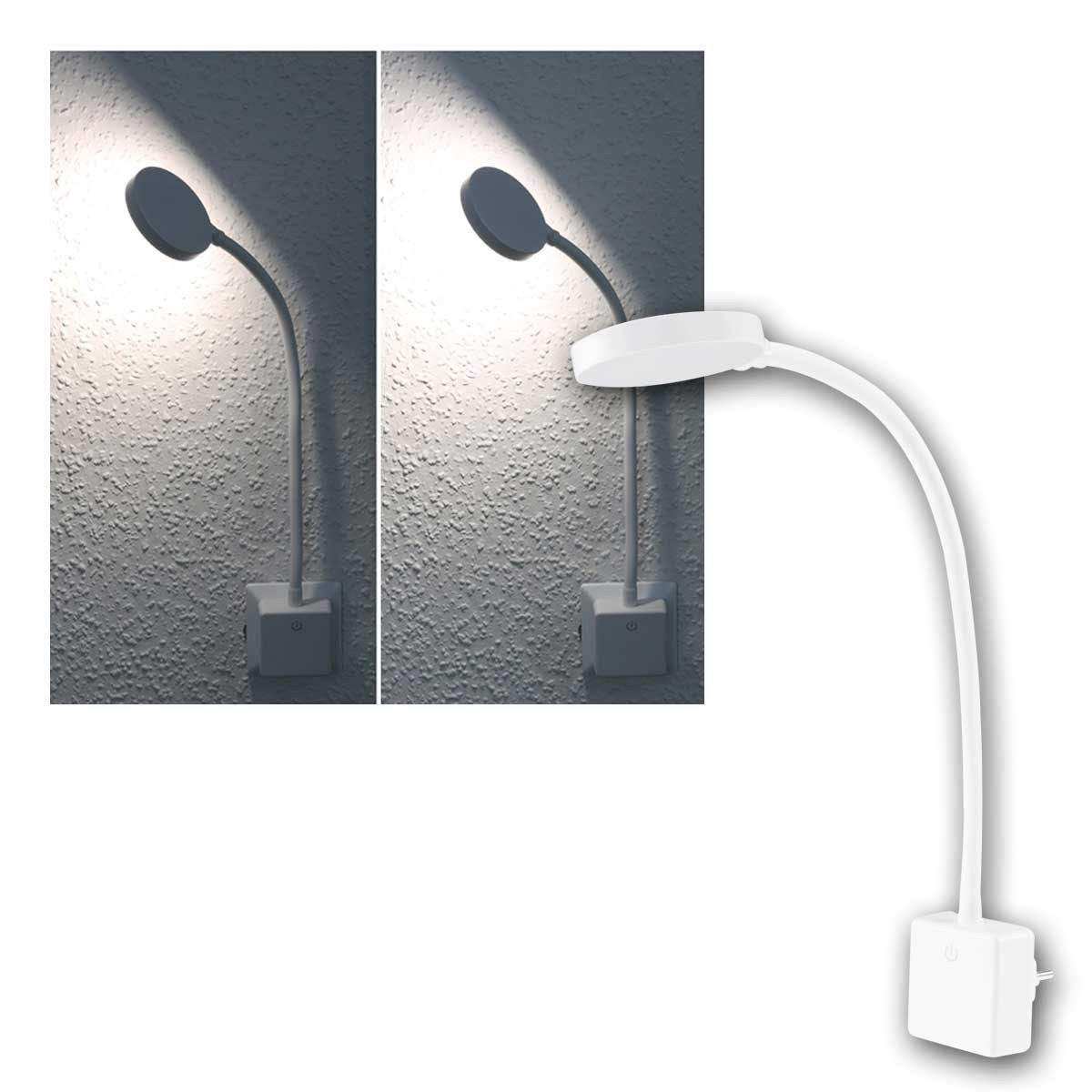 ChiliTec LED Steckdosenleuchte LED Steckdosenleuchte CT-SEL 4W 300lm dimmbar, neutralweiß
