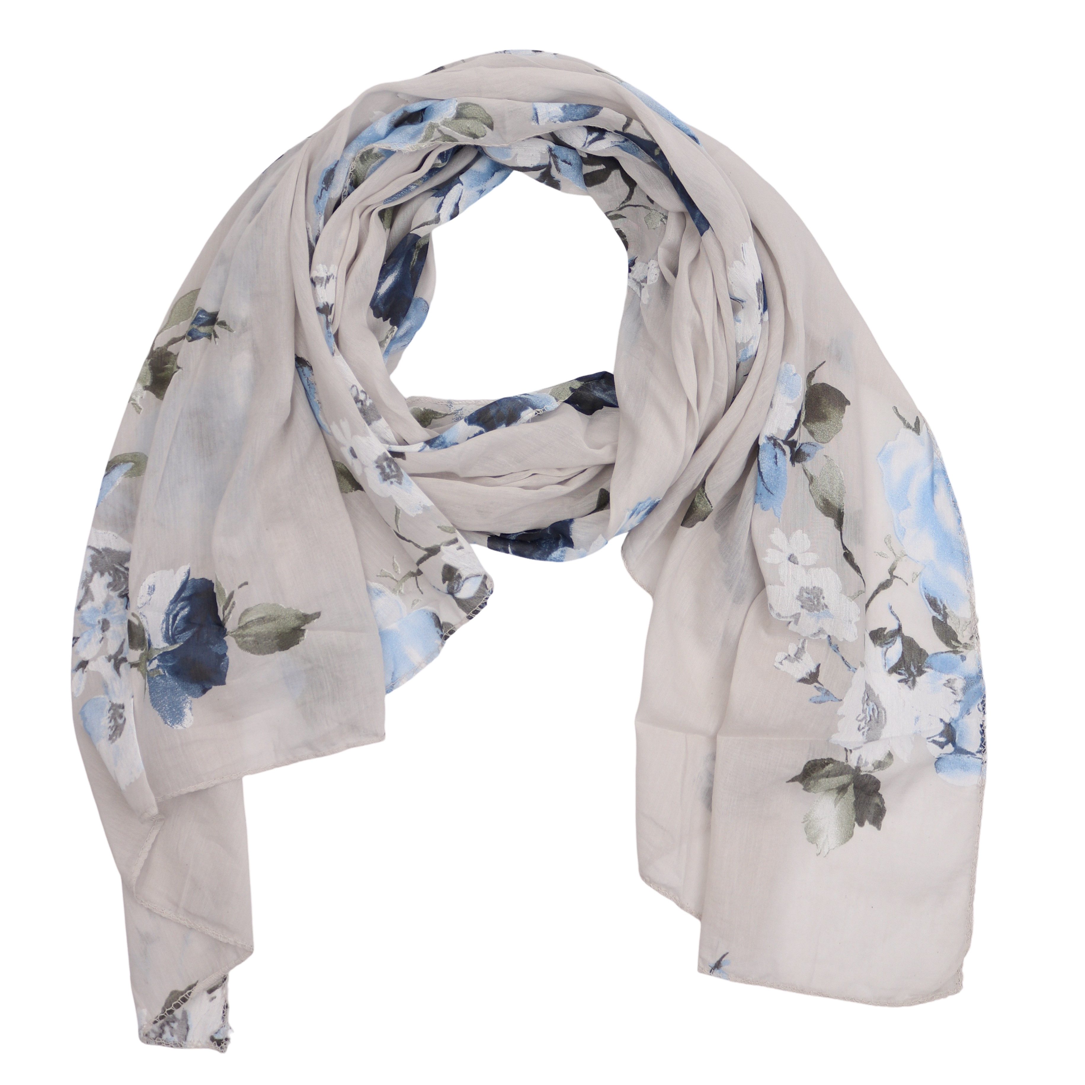 MIRROSI Modeschal Asymmetrischer Schal, Made in Italy 20% Seide 80% Baumwolle, (Ca.170x77cm; leicht und bequem), Damen Halstuch ideal für Frühling, Sommer und Herbst