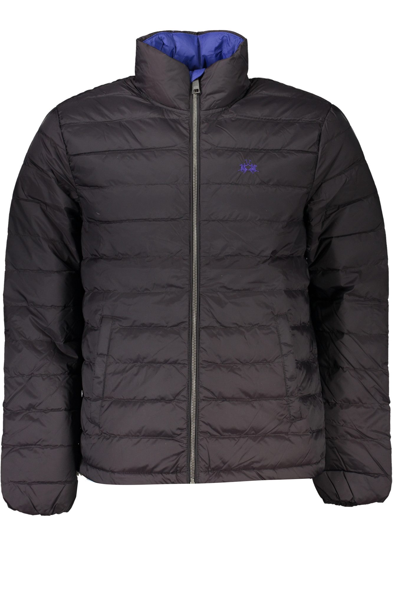 La Martina Outdoorjacke Elegante Herrenjacke Schwarz mit Stickerei und Reißverschluss