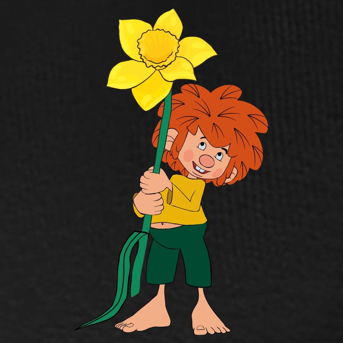 Spreadshirt T-Shirt Pumuckl Design Mit Gelber Blume Männer Premium T-Shirt günstig online kaufen