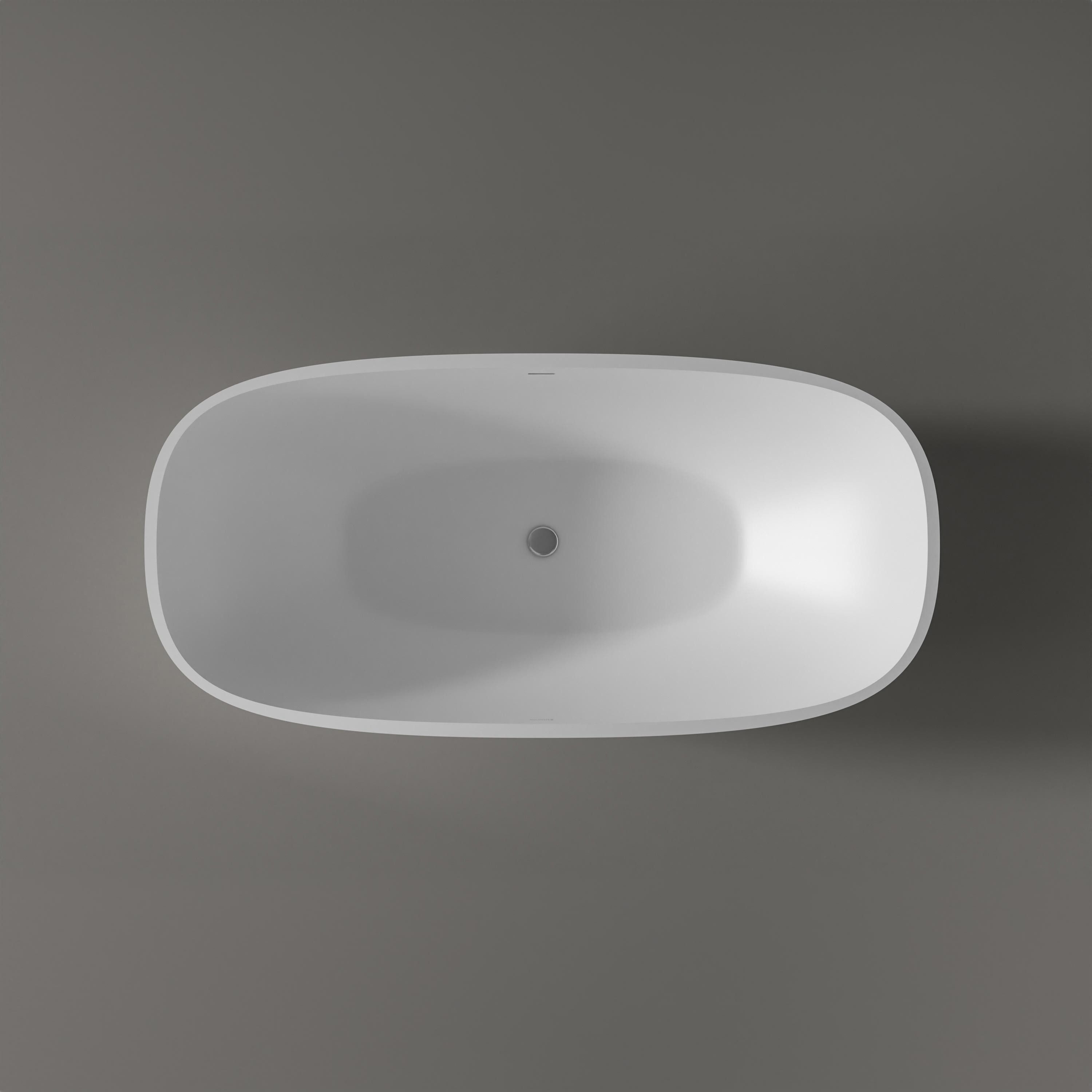 Bernstein Badewanne OCEAN STONE 180 x 87 cm, Freistehende Badewanne Mineralguss matt 2-Sitzer