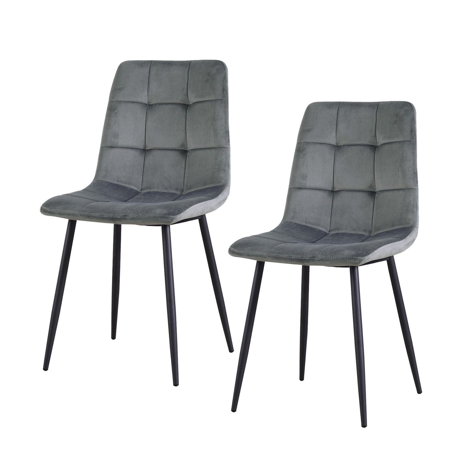 HTI-Living Esszimmerstuhl Stuhl Mesa Velvet Grau (Set, 2 St), Esszimmerstuhl Samt