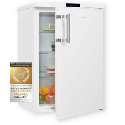 exquisit Kühlschrank KS516-V-HE-011D, 85 cm hoch, 56 cm breit, Schnellkühlenfunktion, Alarmfunktion, LED-Beleuchtung