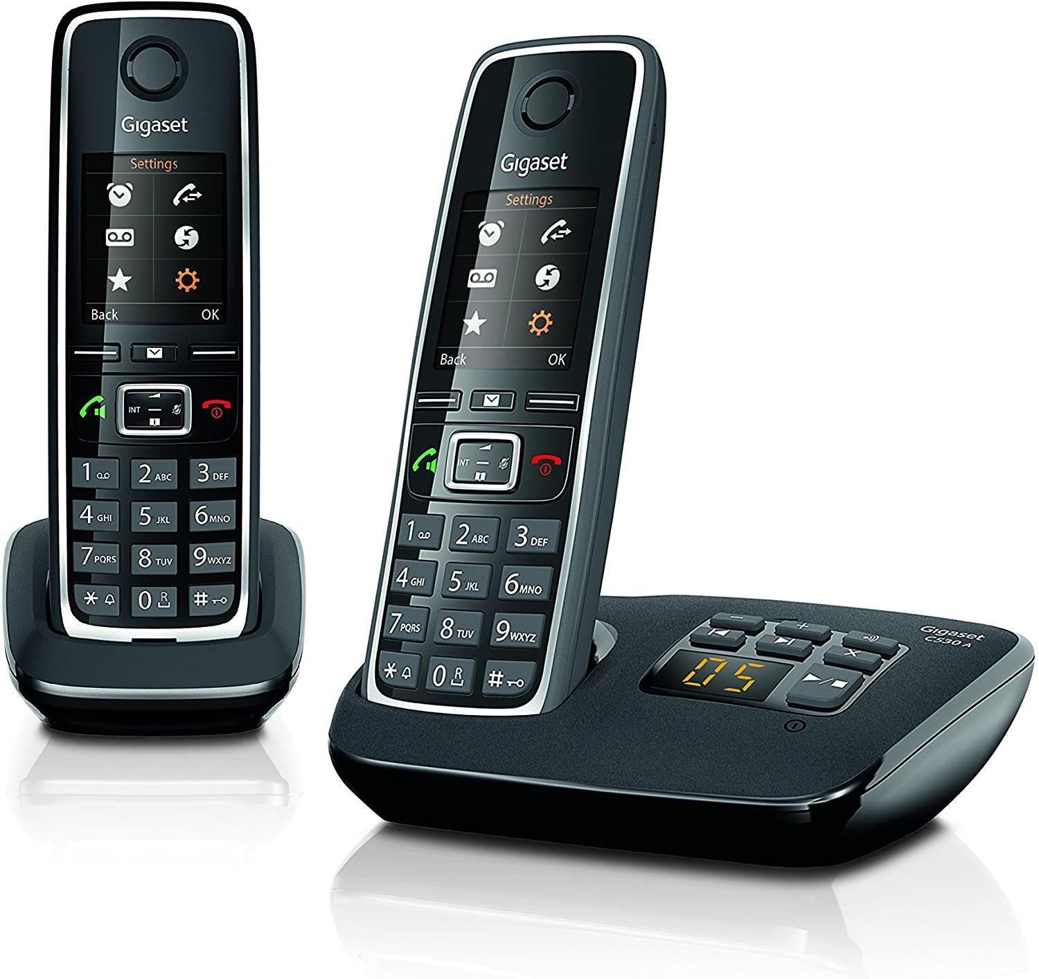 (Mobilteile: Duo 2), mit C530A Freisprechen Gigaset Gigaset Babyphone DECT Festnetz-Telefon schnurlos & Gegensprechen, Anrufbeantworter DECT-Telefon