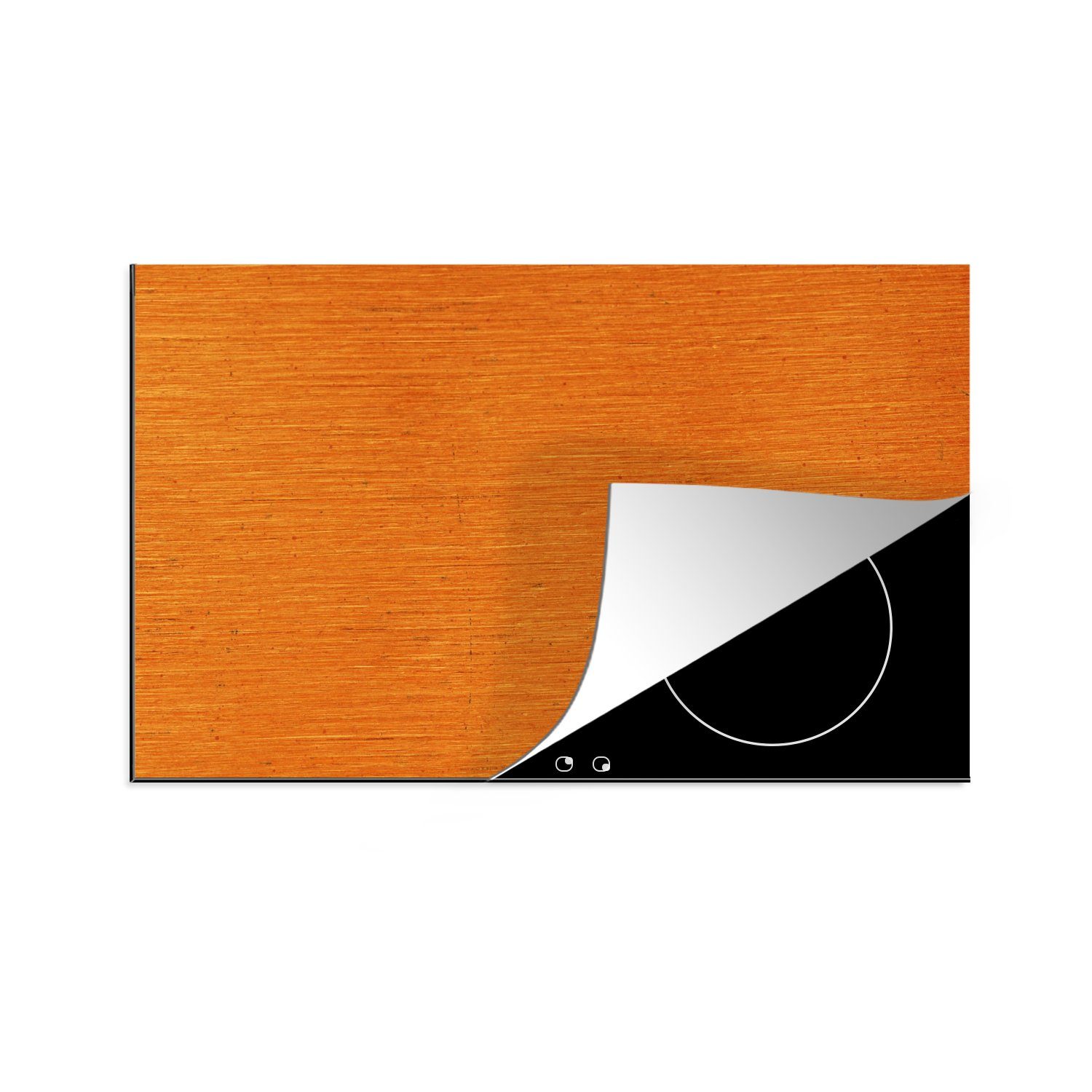 MuchoWow Herdblende-/Abdeckplatte Blattstruktur aus Kupfer, Vinyl, (1 tlg), 81x52 cm, Induktionskochfeld Schutz für die küche, Ceranfeldabdeckung
