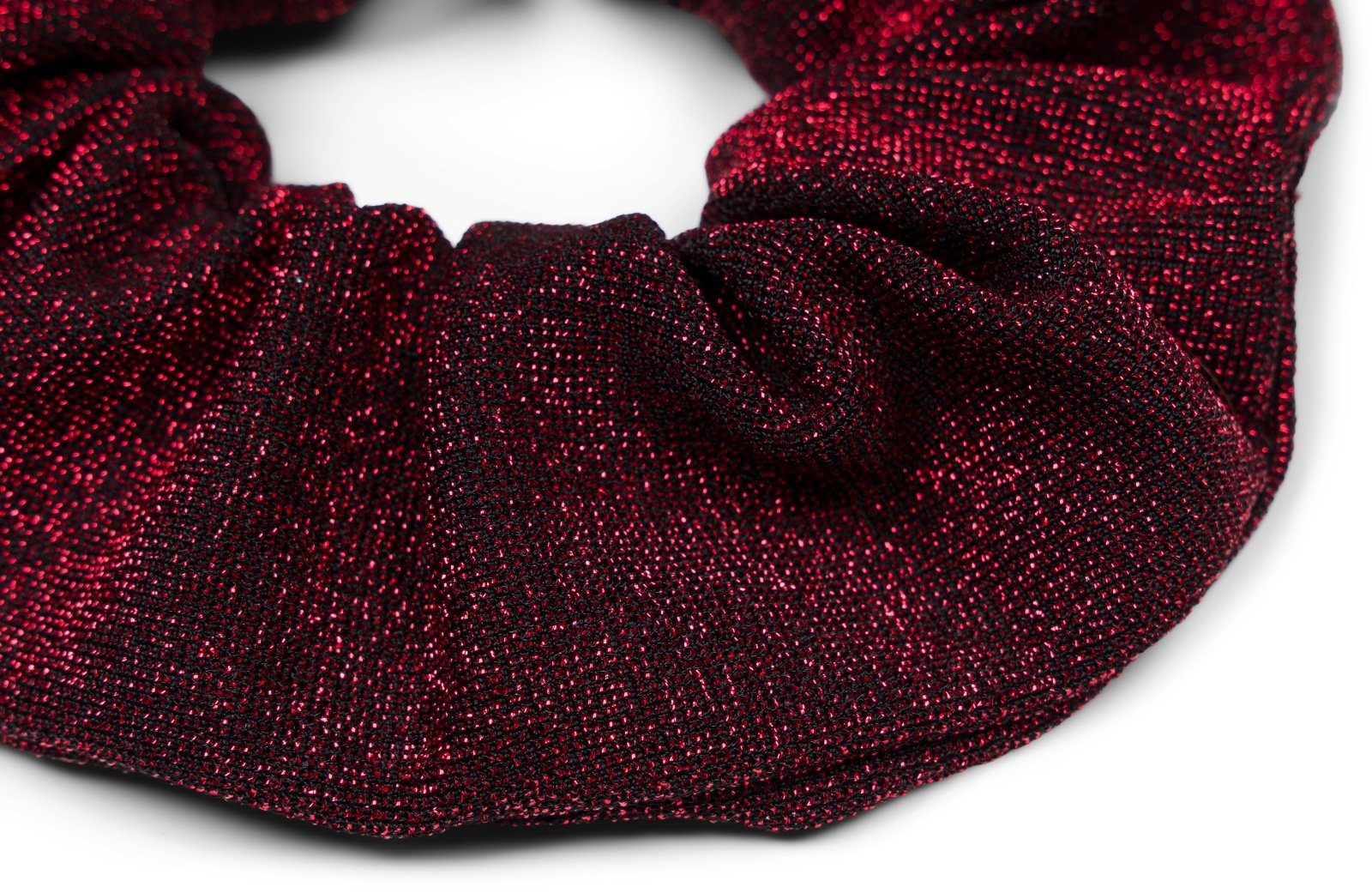 Haargummi 1-tlg., Glitzer Stoff Bordeaux-Rot Haargummi, styleBREAKER Scrunchie