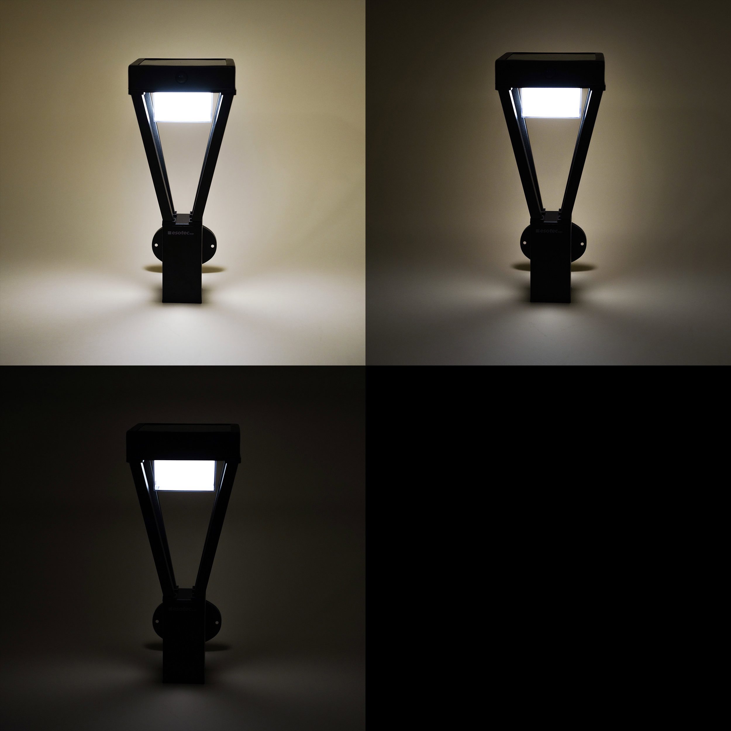 esotec LED Außen-Wandleuchte ALU Solarlampe Dorea Bewegungsmelder 40LEDs neutralweiß 4000K 102951, LED fest integriert