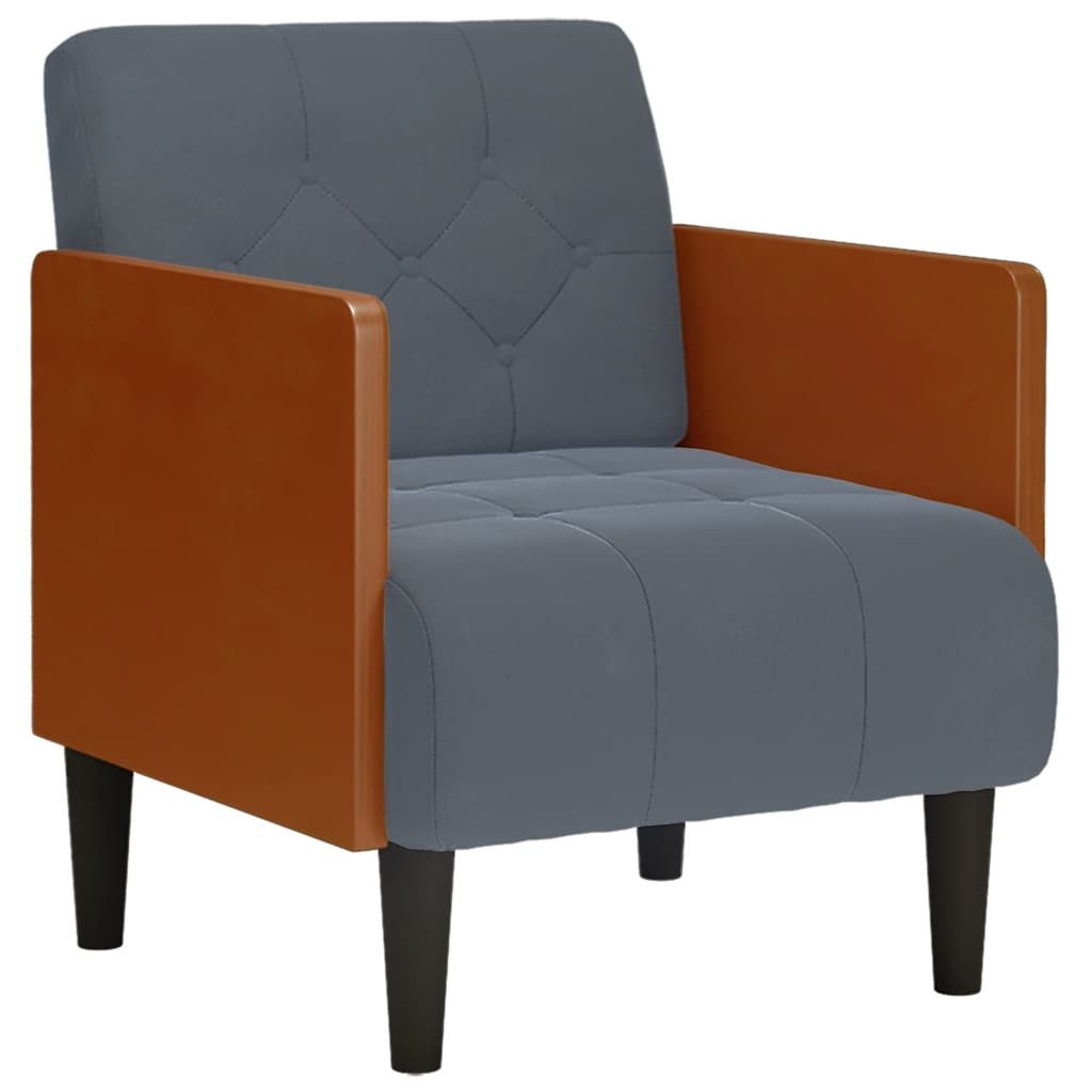 vidaXL Sessel Sessel mit Armlehnen Dunkelgrau 55 cm Samt (1-St)